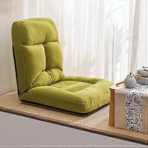 Floor Chair with Backrest - Foldable Lazy Sofa for Adults, 5-Position Adjustable Meditation Chair in Pink/Green for Reading and Yoga