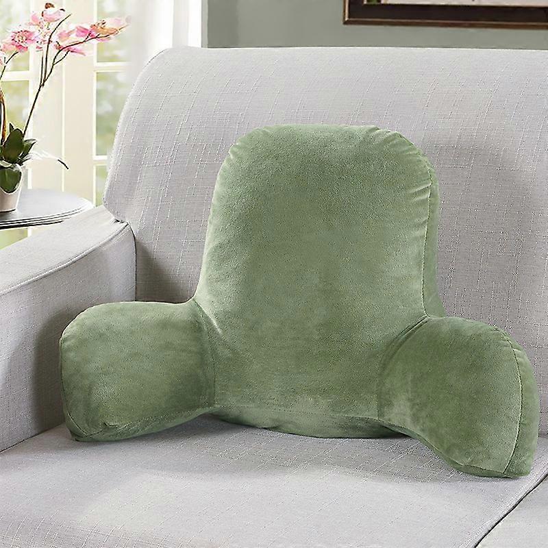 Bed Pillow with Armrest, Back Backrest for Sitting in Bed, Reading & Bed Rest Pillows, Solid Color Back Pillow for Bed, Bed Chair Arm Pillow-Green