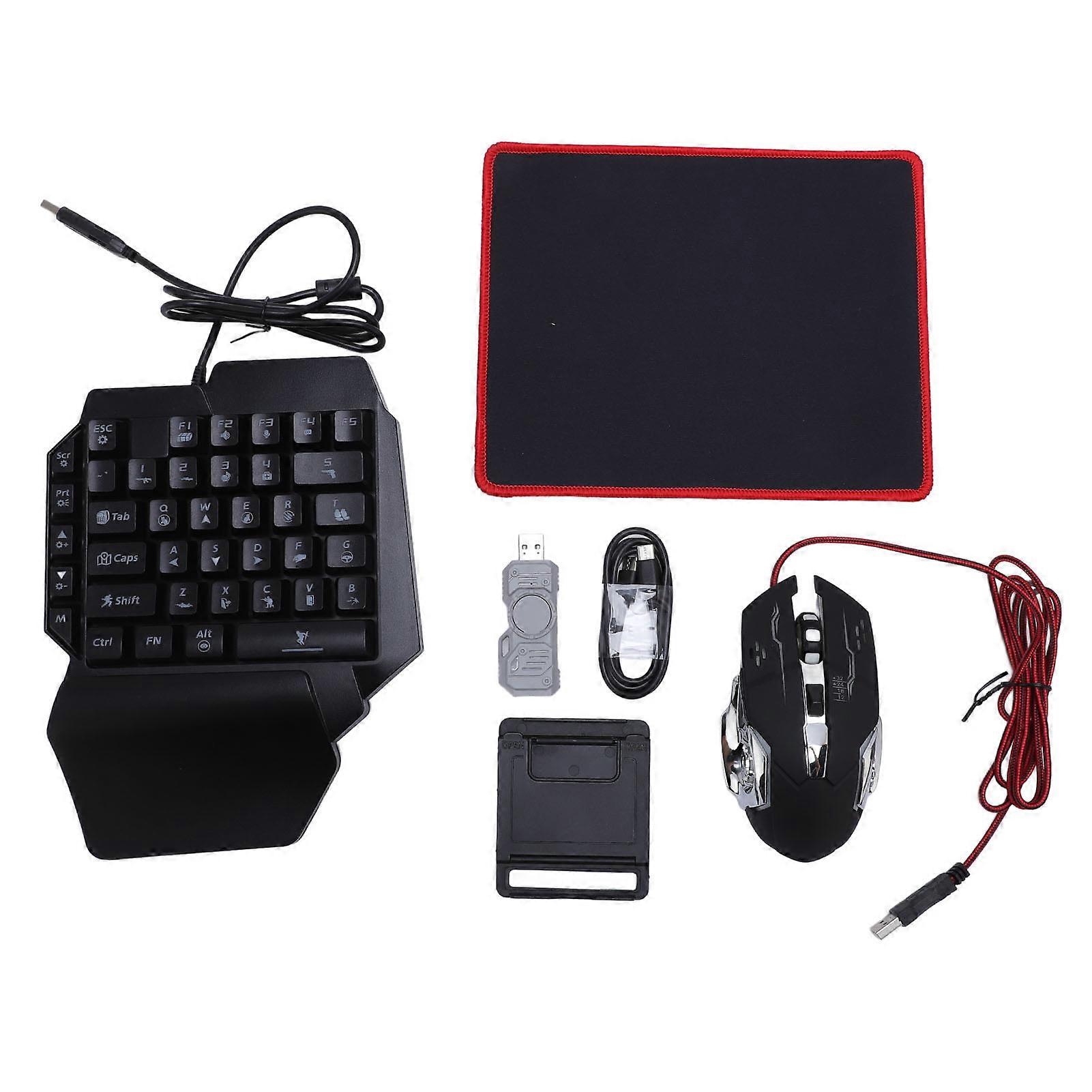 Gaming Keyboard Mouse Converter Set with Phone Stand for Android and Tablets