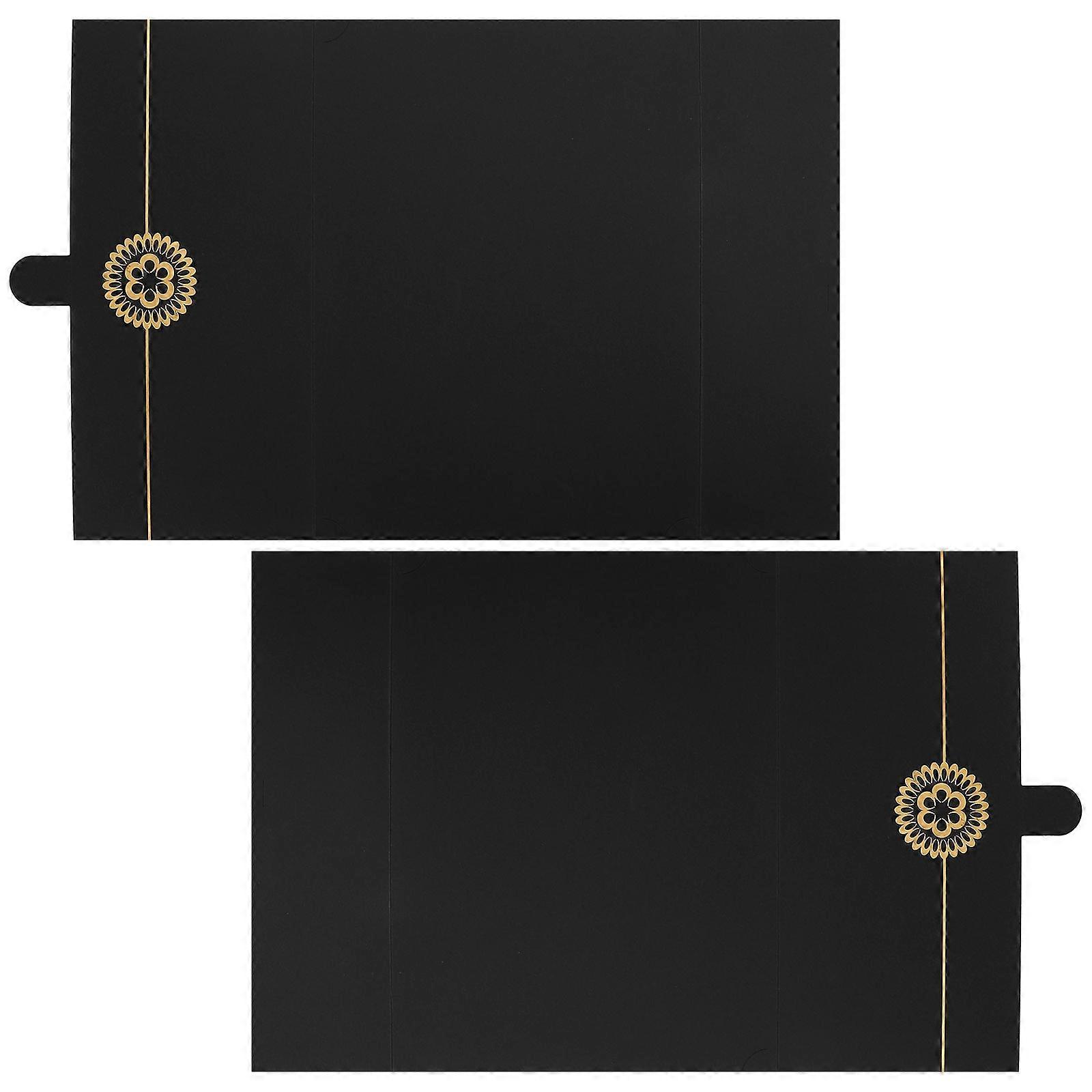 Rectangle Certificate Holder Elegant Design Certificates 31.5X22.8cm Black Paperboard 2Pcs