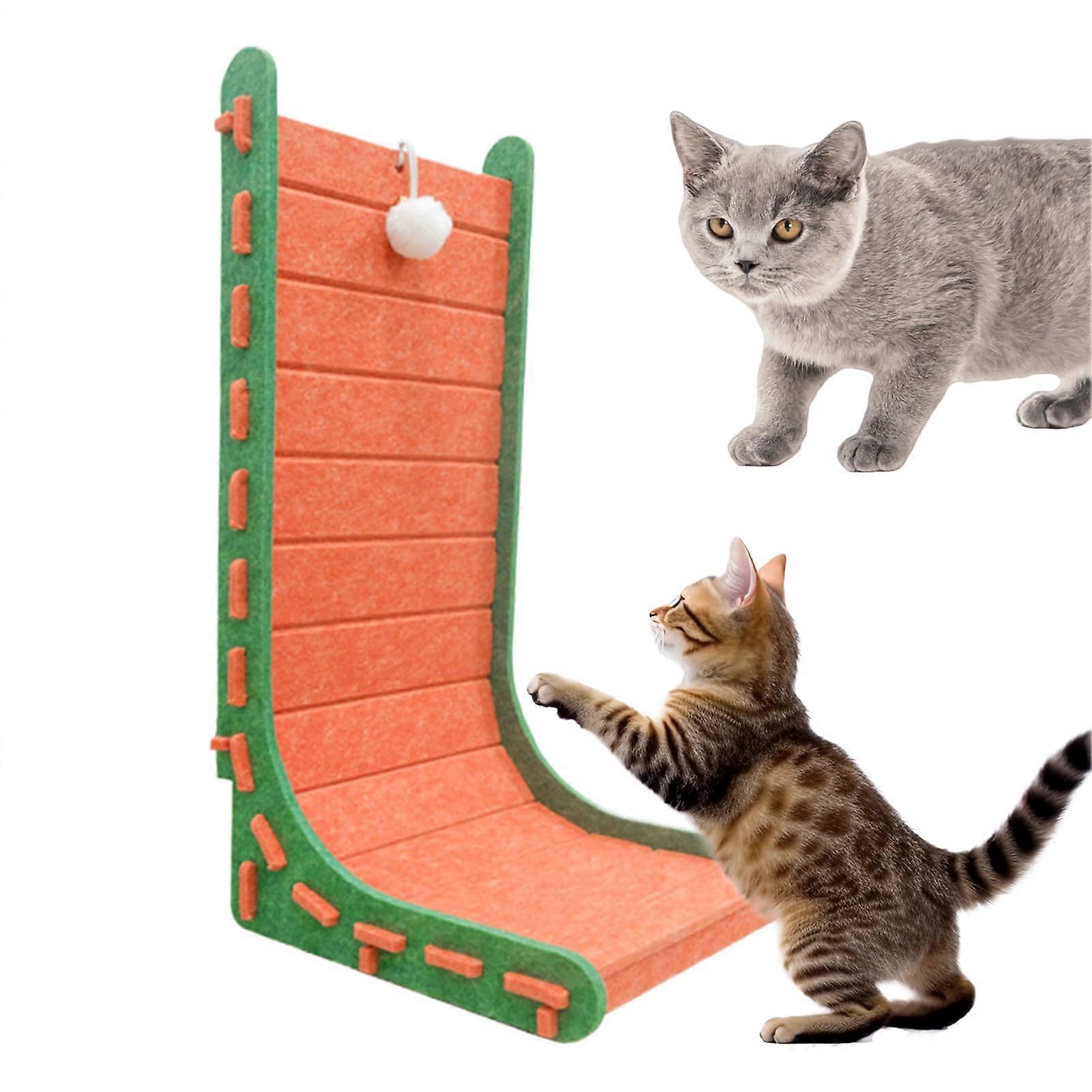 Cat Scratcher, Felt Cat Scratcher Pad with Interactive Ball Toy for Kitten Training
