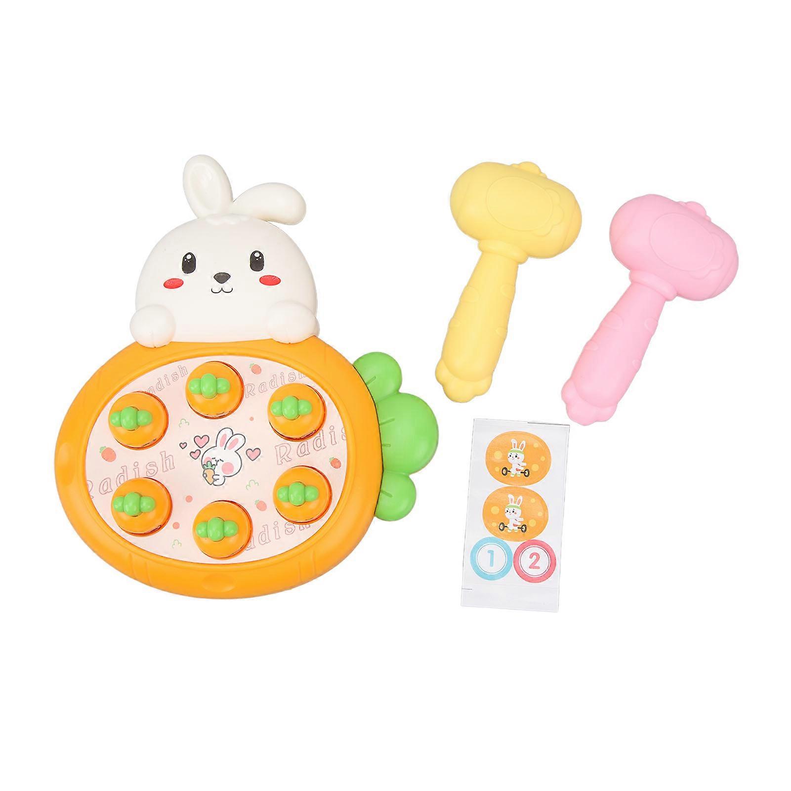 Mole Game Cartoon Bunny Carrot Style Safe Smoothing Stable Hammering Pounding Toy for Family Education School
