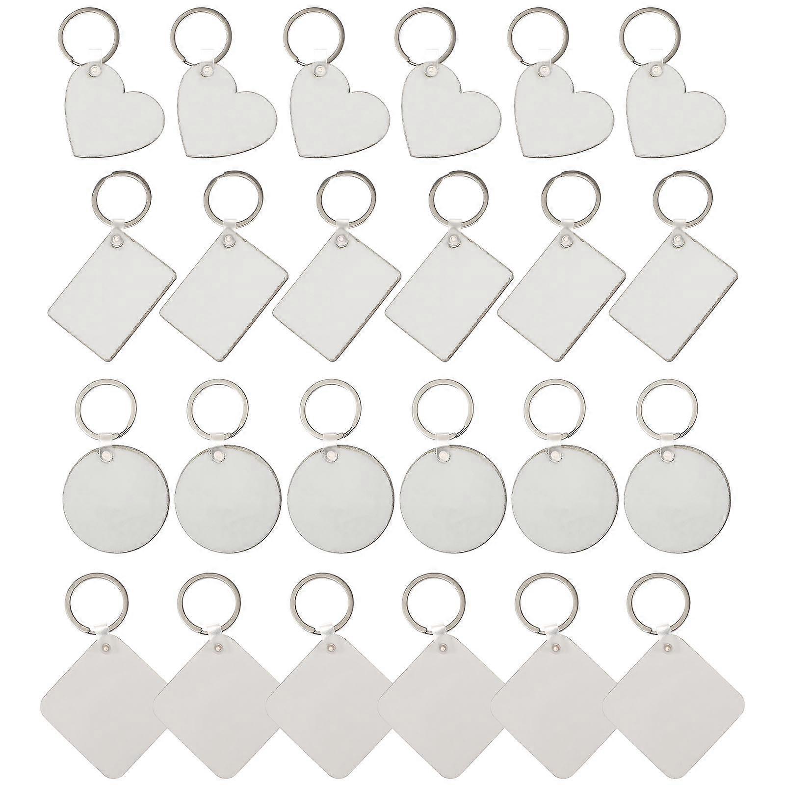 DIY Blank Keychain Heart Shape Synthetic Material Sublimation Birthday present 36Pcs