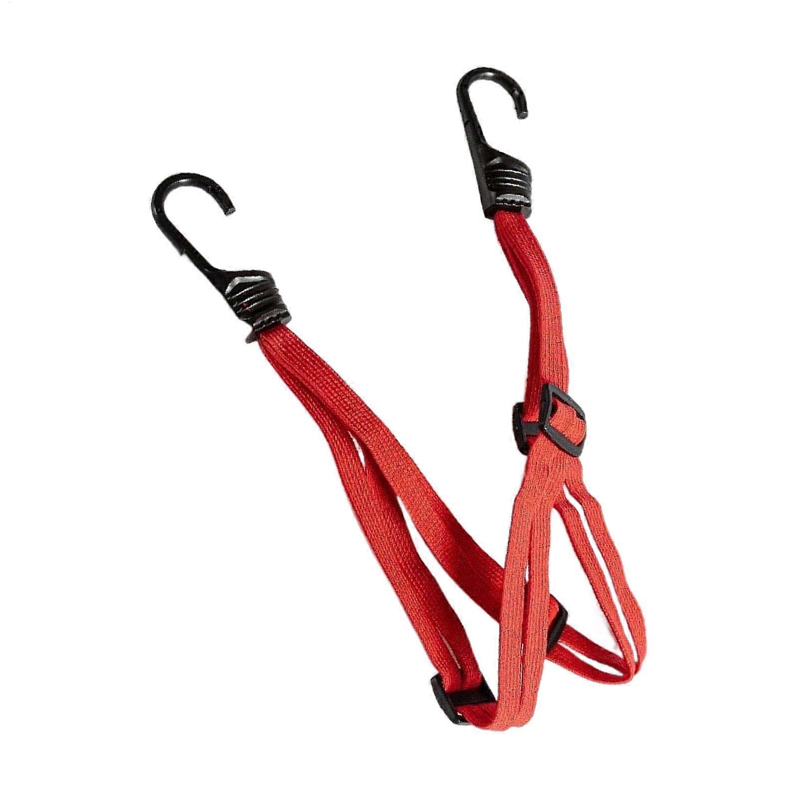 Motorcycle Helmet Strap, Thickened Elastic Bungee Cord with 2 Hooks Red
