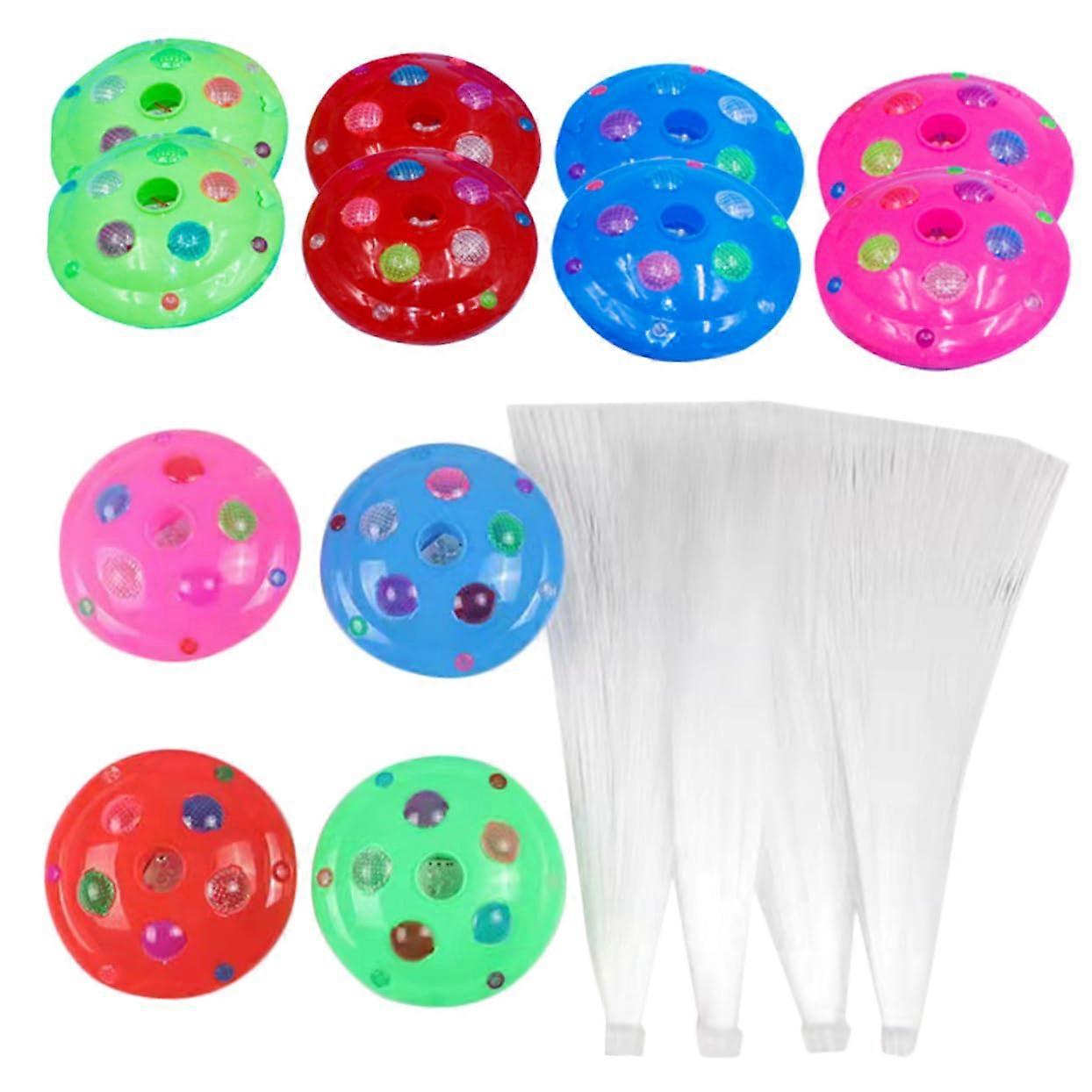 Fibreglass Lamp, Pack of 12 Changing Lights, Colourful Gemstones, Base with Battery