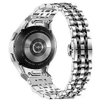 For Samsung Galaxy Watch7 44mm 40mm Metal Watch Band 7-Beads Strap with Quick Release Connector - Bl