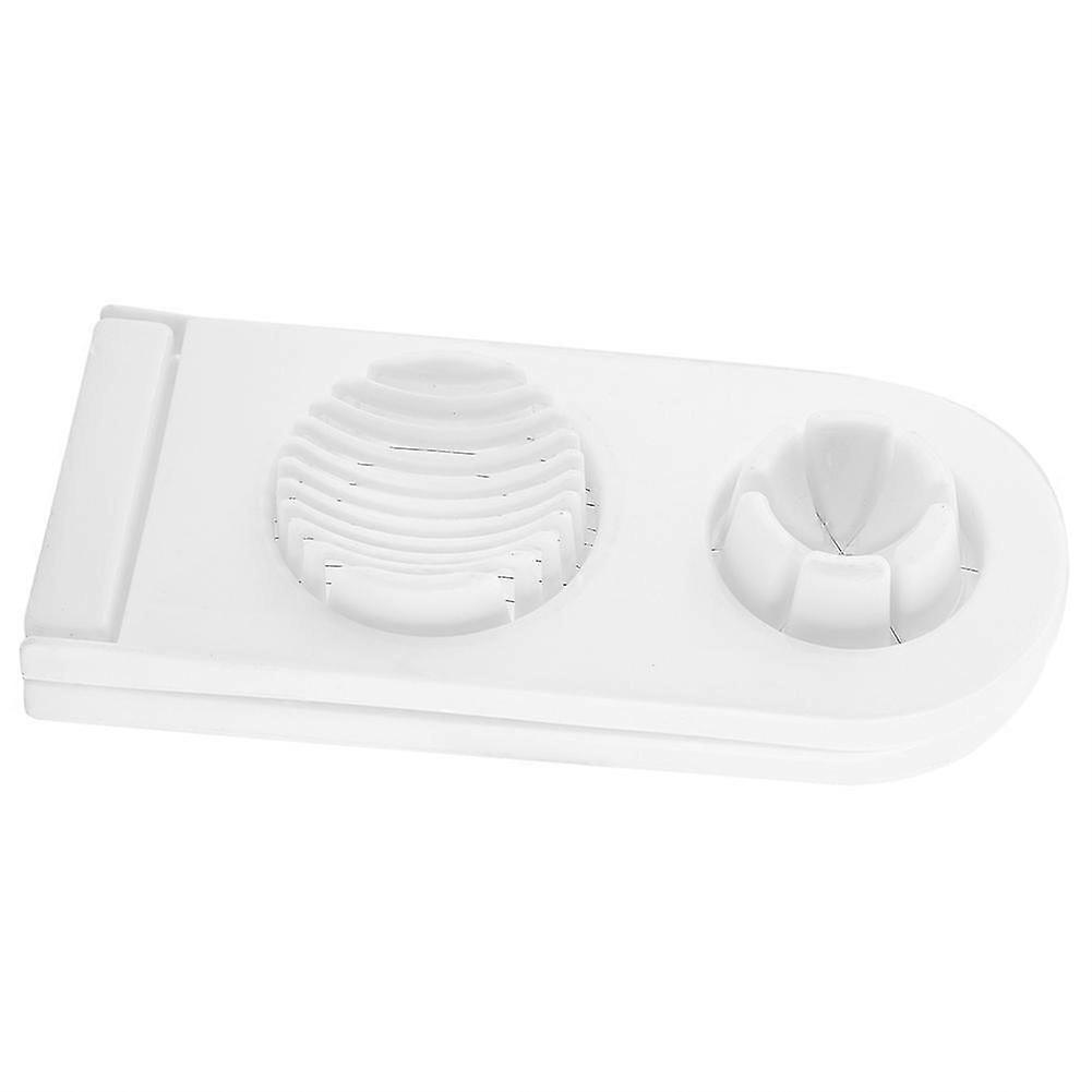 Dual Function Egg Slicer & Vegetable Cutter - Kitchen Gadget Tool for Home Cooking - Stylish White Design