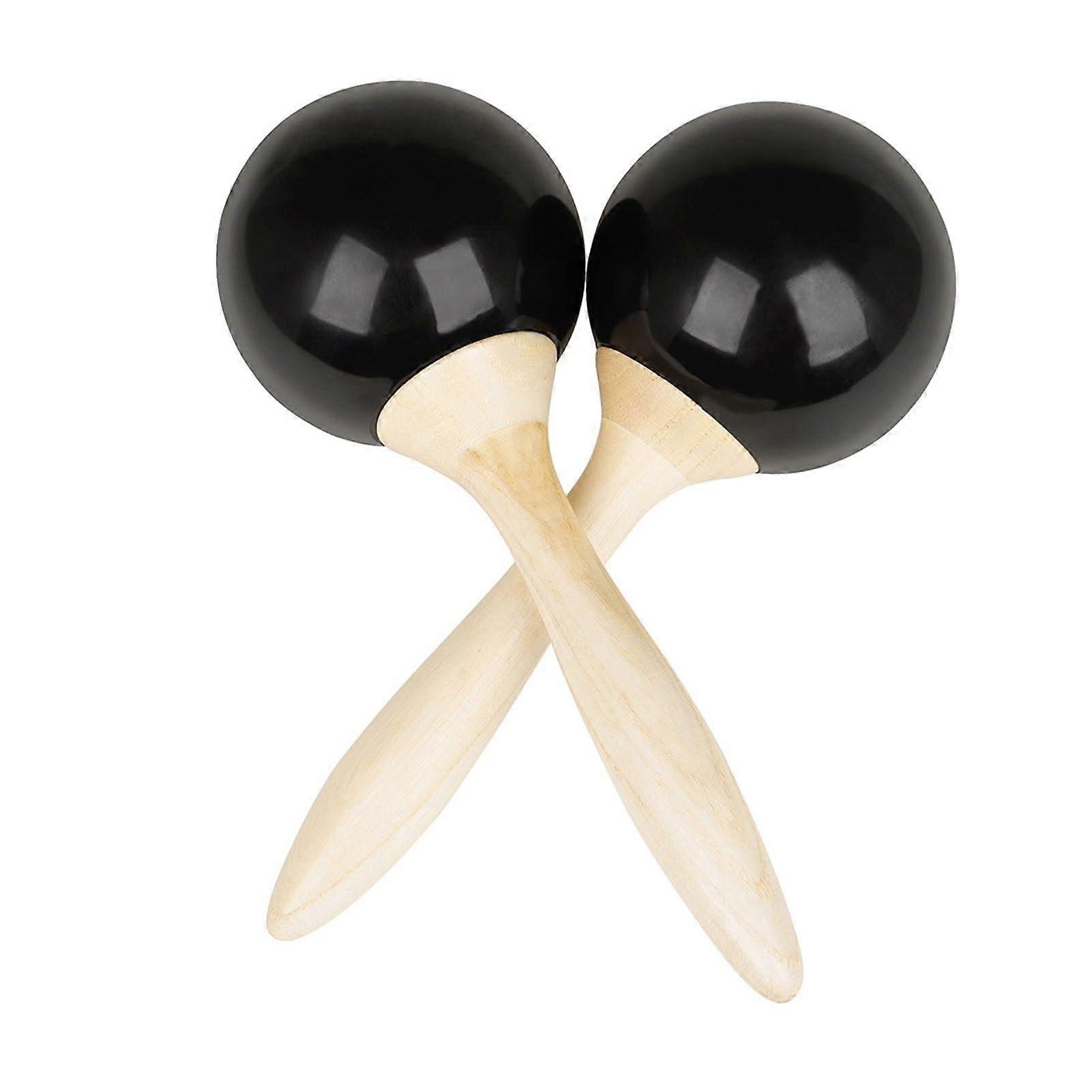Wooden Handle Rattle Eggs, 2Piece Durable Maracas for Concerts, Parties