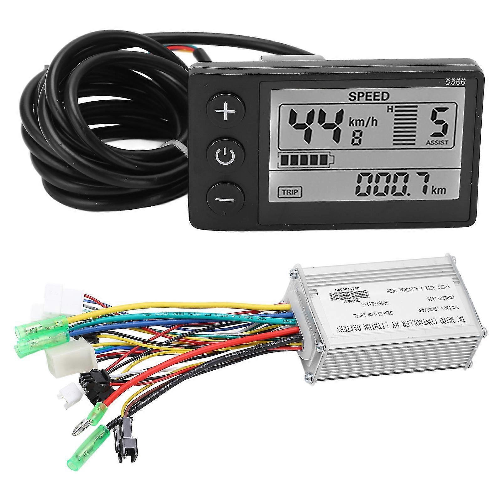 36V/48V 250W/350W 15A Brushless Motor Controller LCD866 Display Panel Electric Bicycle Brushless Controller Kit
