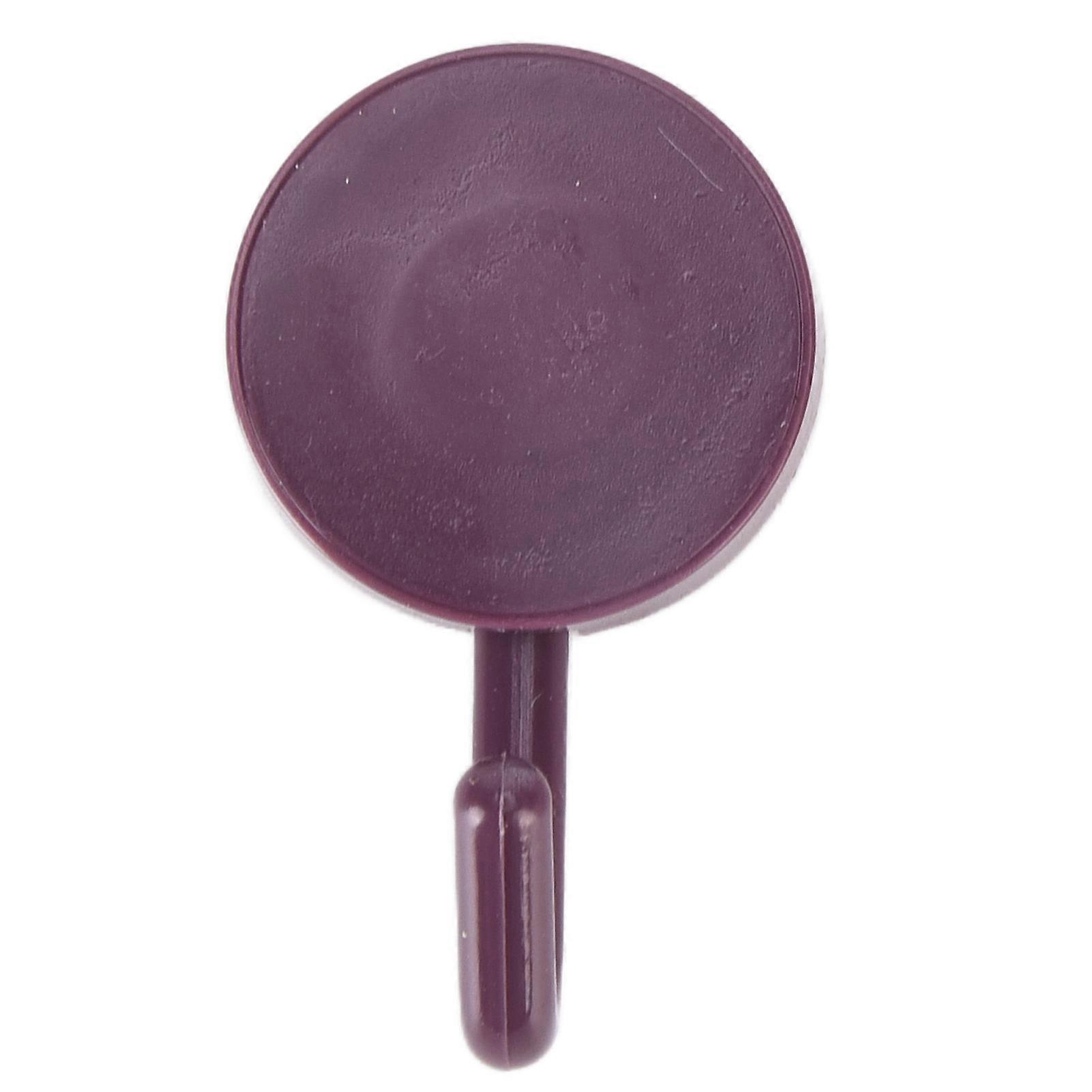 10 Pcs Hook Round Wall Mounted Storage No Perforation Strong Stable Non Marking HookPink Purple