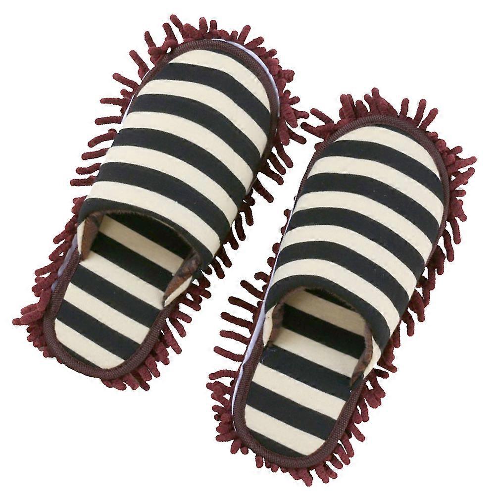 Home Use Cleaning Slippers Microfiber Anti-skid Floor Mops For Cleaning Family Friends 26.5x10x3.5cm 1 Pair