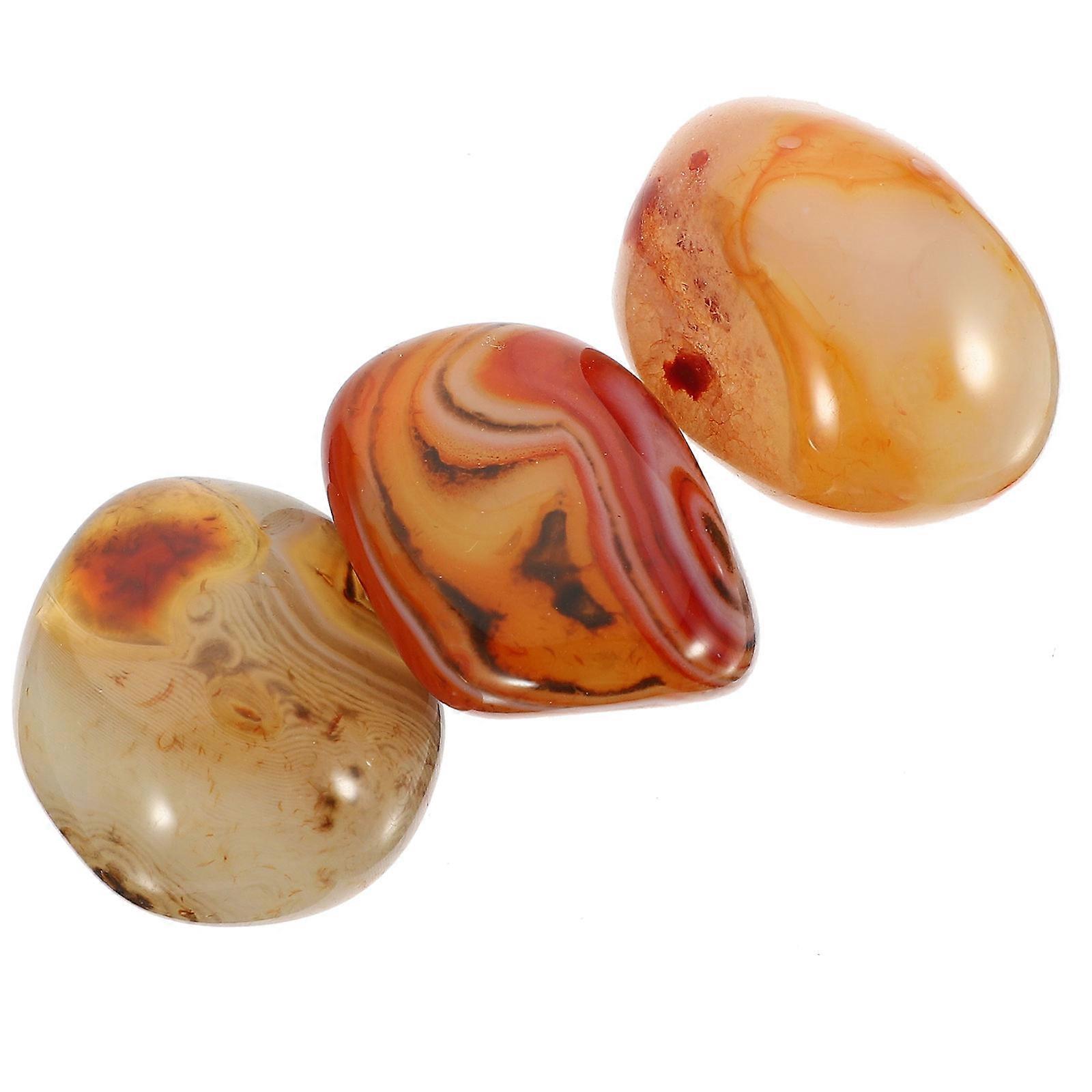 3pcs Assorted Color Sardonyx Agate Palm Stones for Hand Crafting Relaxation and Meditation, Size 23cm