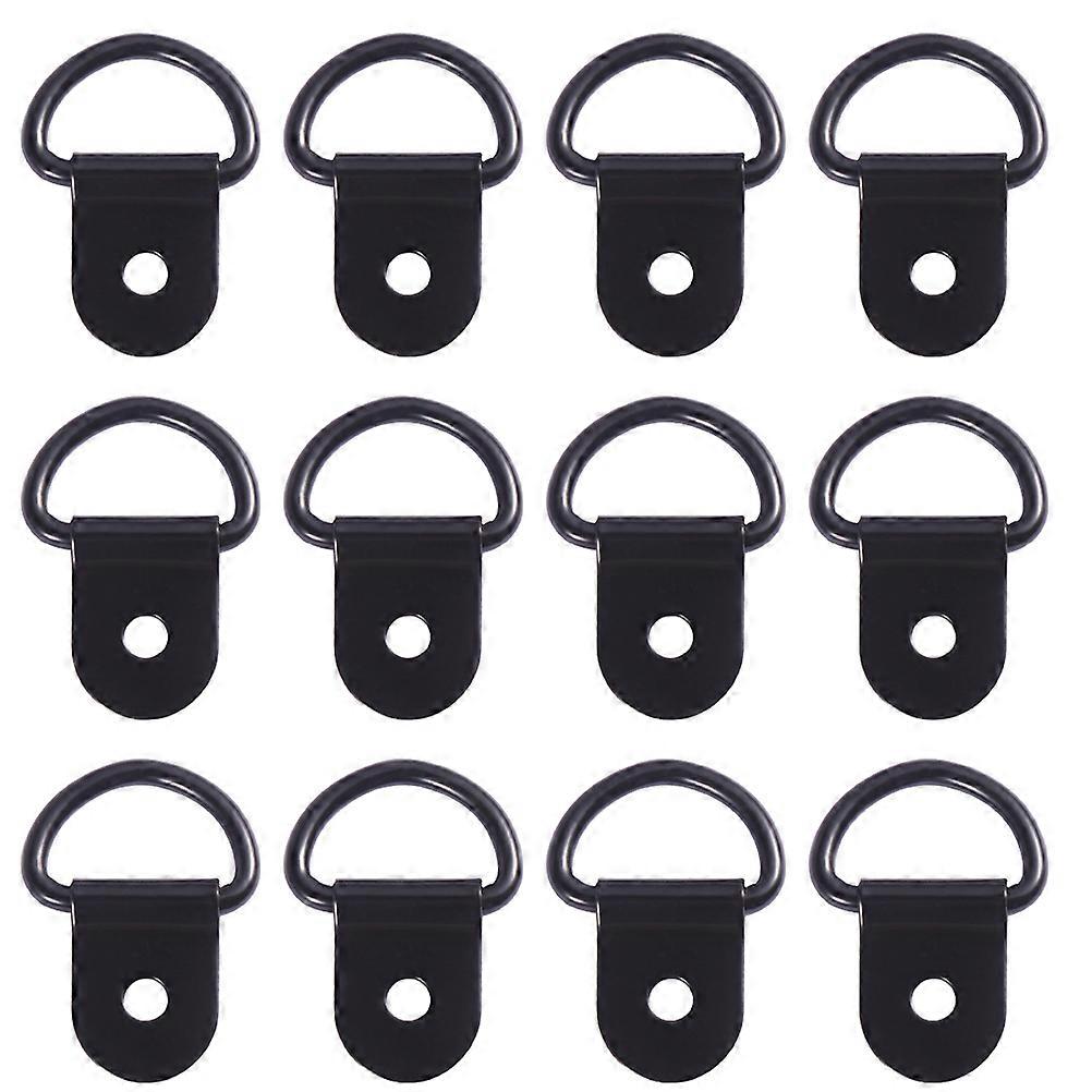 24pcs D Ring Frame Hangers, Durable Wall Bracket Hooks for Photos, Artwork, Mirrors – Black D Ring Holders for Home, Office, School Use