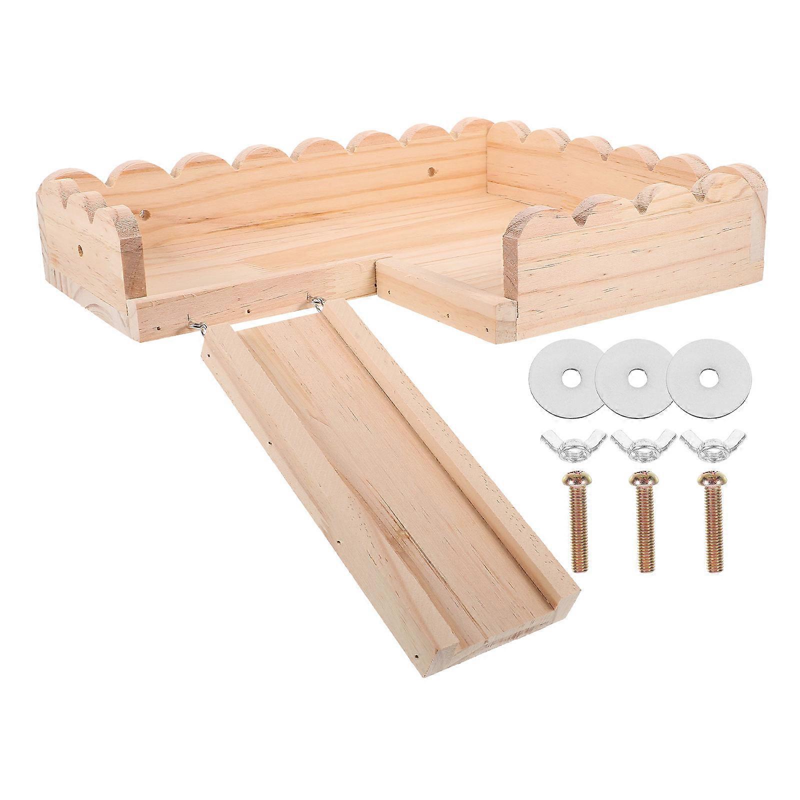 Solid Wood Hamster Platform Tray – Durable & Practical Playground Accessory for Hamsters, Gerbils, and Small Pets