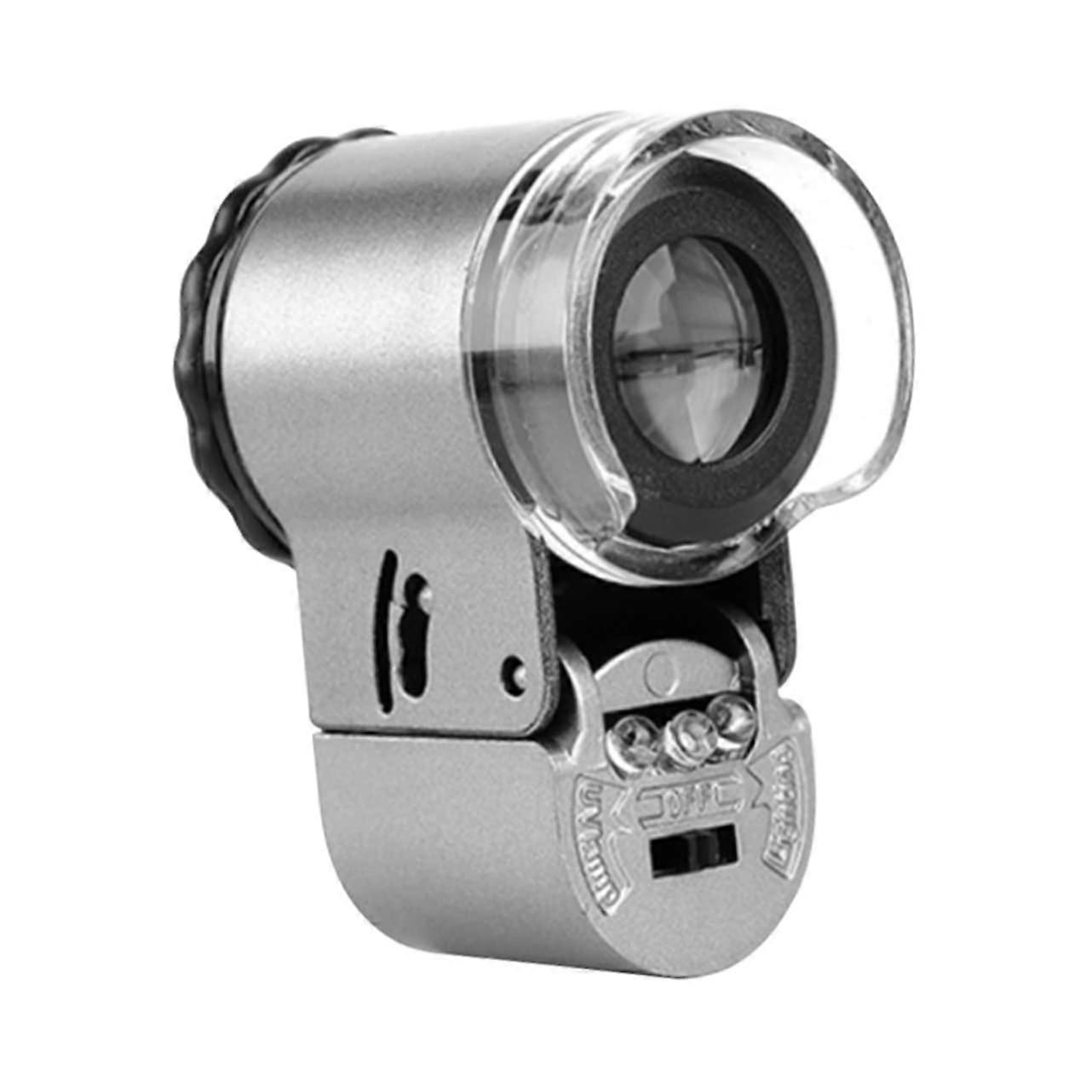 Mini LED Microscope for Currency and Jewellery Testing, Portable 60x Magnification Tool with Integrated LED Light