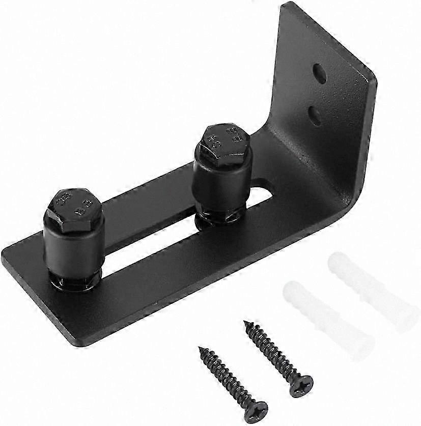 スライド式木製ドア用の調整可能な炭素鋼フロアガイド、黒の壁掛けローラーシステム