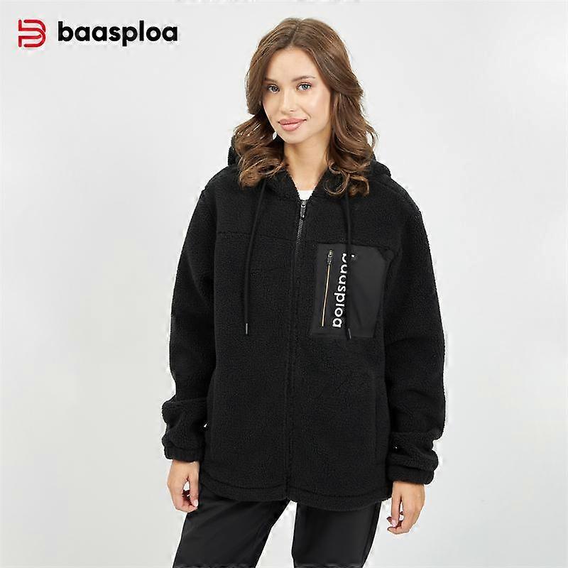 Baasploa Women's Warm Winter Coat Stylish Premium Versatile Fleece Women's Fleece Warm Winter Casual Coat