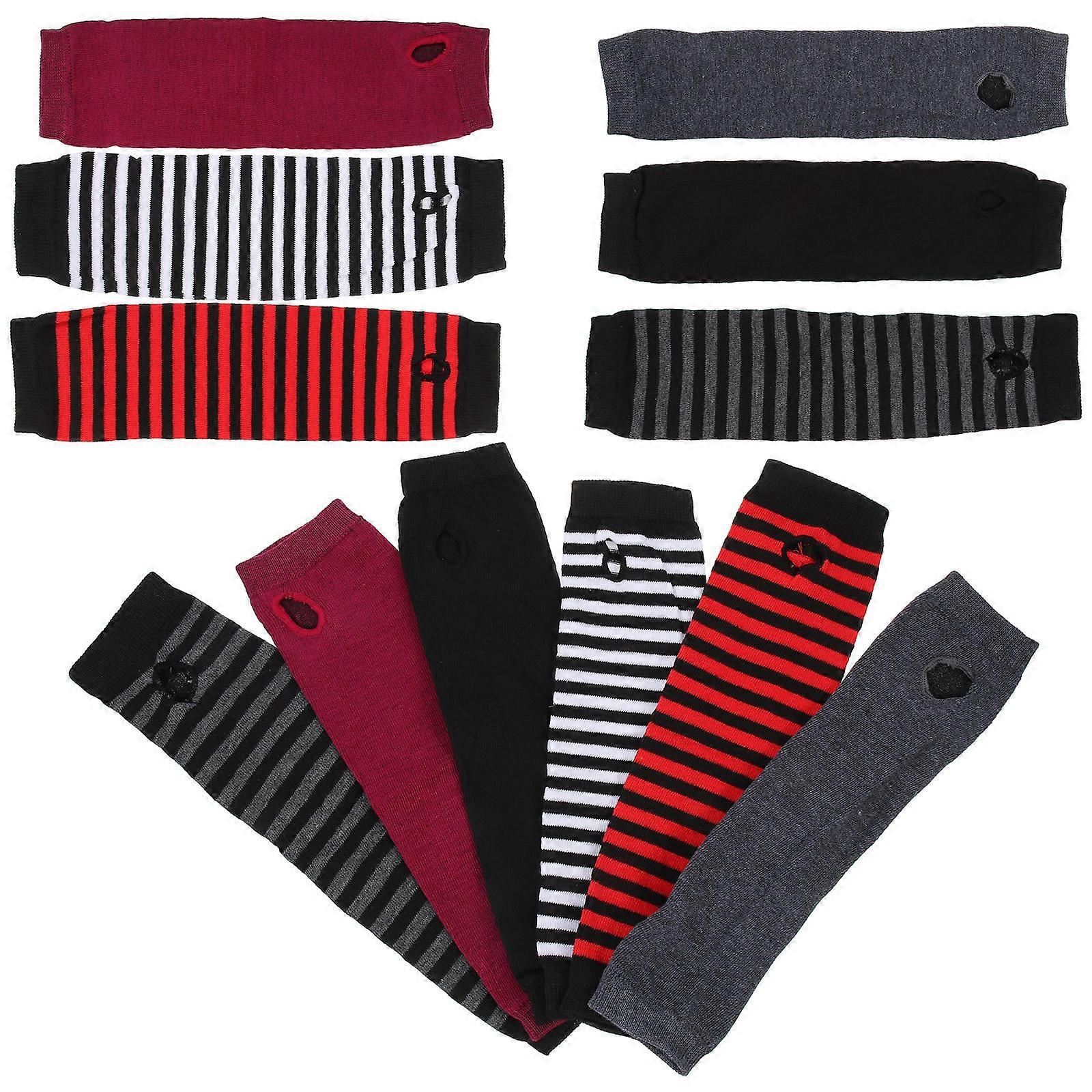 6 Pairs Warm Arm Warmers, Half Finger Gloves, Long Cotton Sleeves for Winter – Lightweight, Breathable Oversleeves with Thumb for Outdoor Sports and