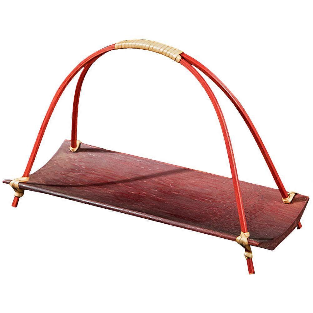 Red Snack Tray for Home Use and Practical Multifunction Desk Snack Plate 10.5 inch