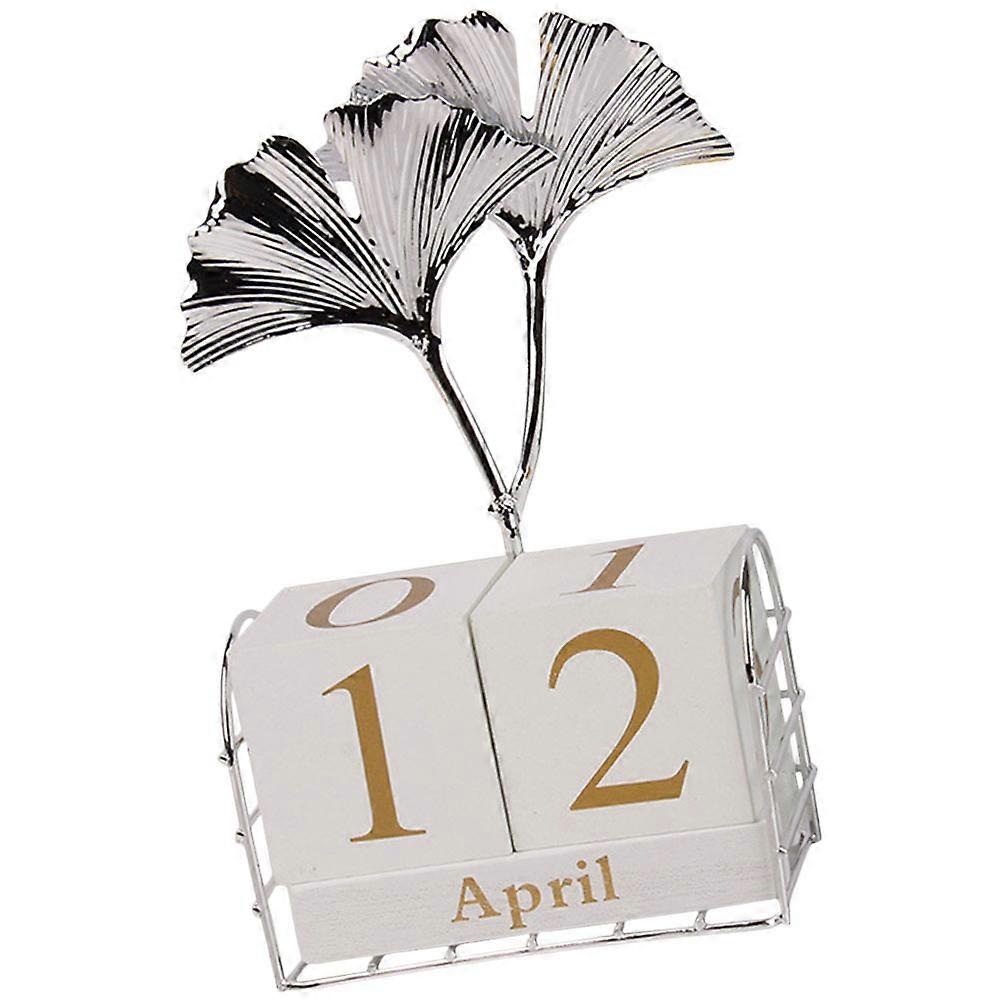 Silver Synthetic Standing Calendar for Home Use Compact Size Desk Decor Lovely Gifts