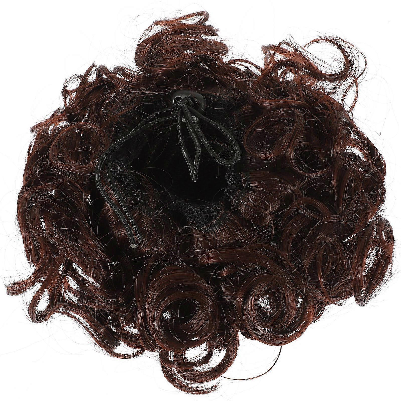 Heat Resistant Curly Hair Bun Piece with Elastic Net – Messy Volume Hair Extension for Women's Updo, Wedding, Office & Party Hairstyles