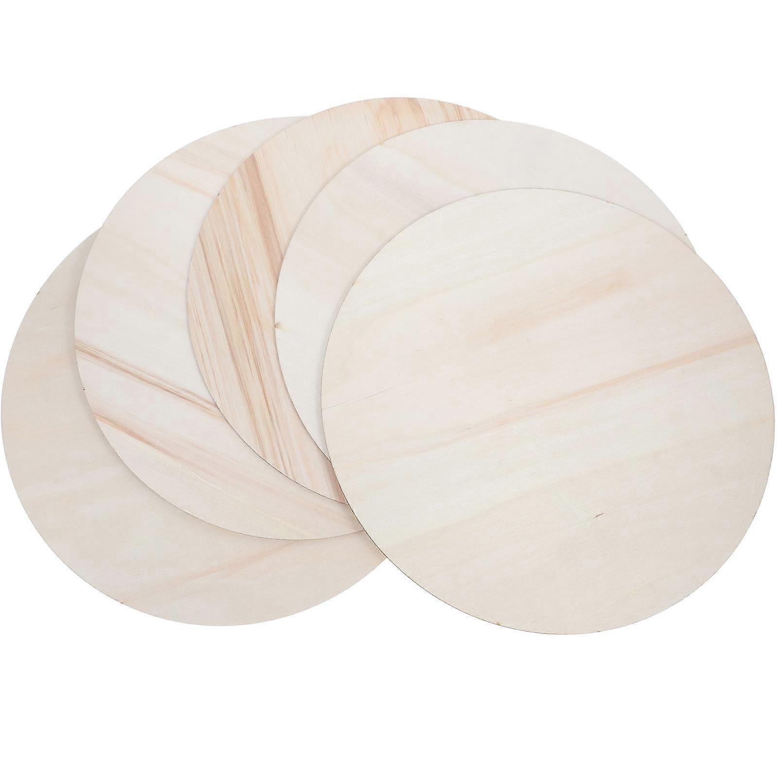 Unfinished Wood Circles For Craft Projects Creative Play And Art Projects Round Wooden Discs Khaki 11.8×11.8×0.1in Writing 5Pcs