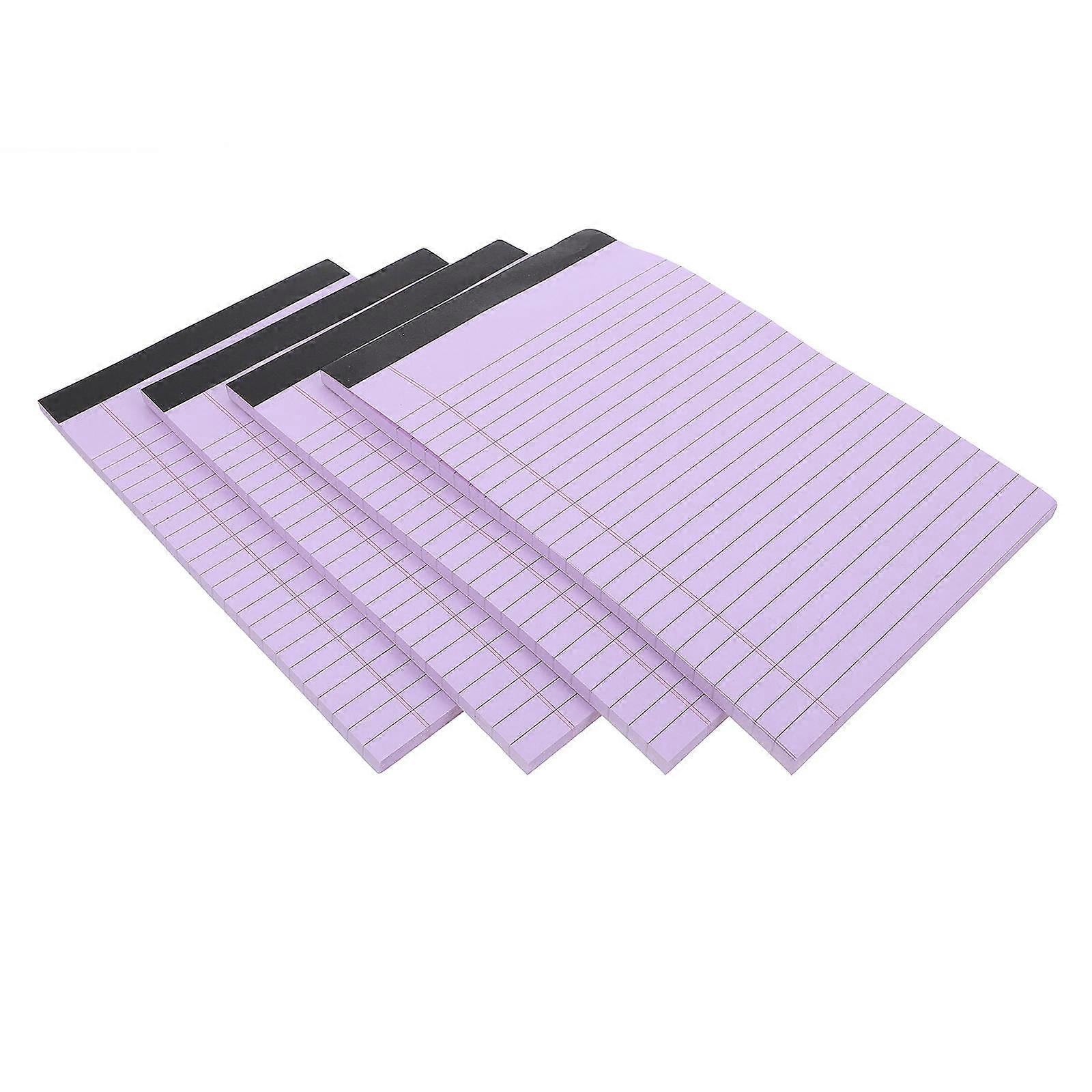 Purple Lined Legal Pad for Writing Use A5 Size Practical Notebook with Simple Design 4 Pieces