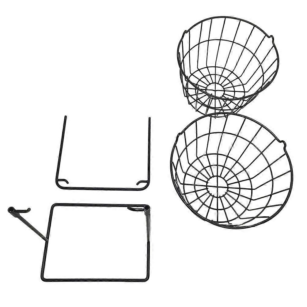 Multifunctional Storage Basket Double-Layer Storage Basket Garden Use 39x22cm Iron Fruit Storage Egg Storage 1Pcs