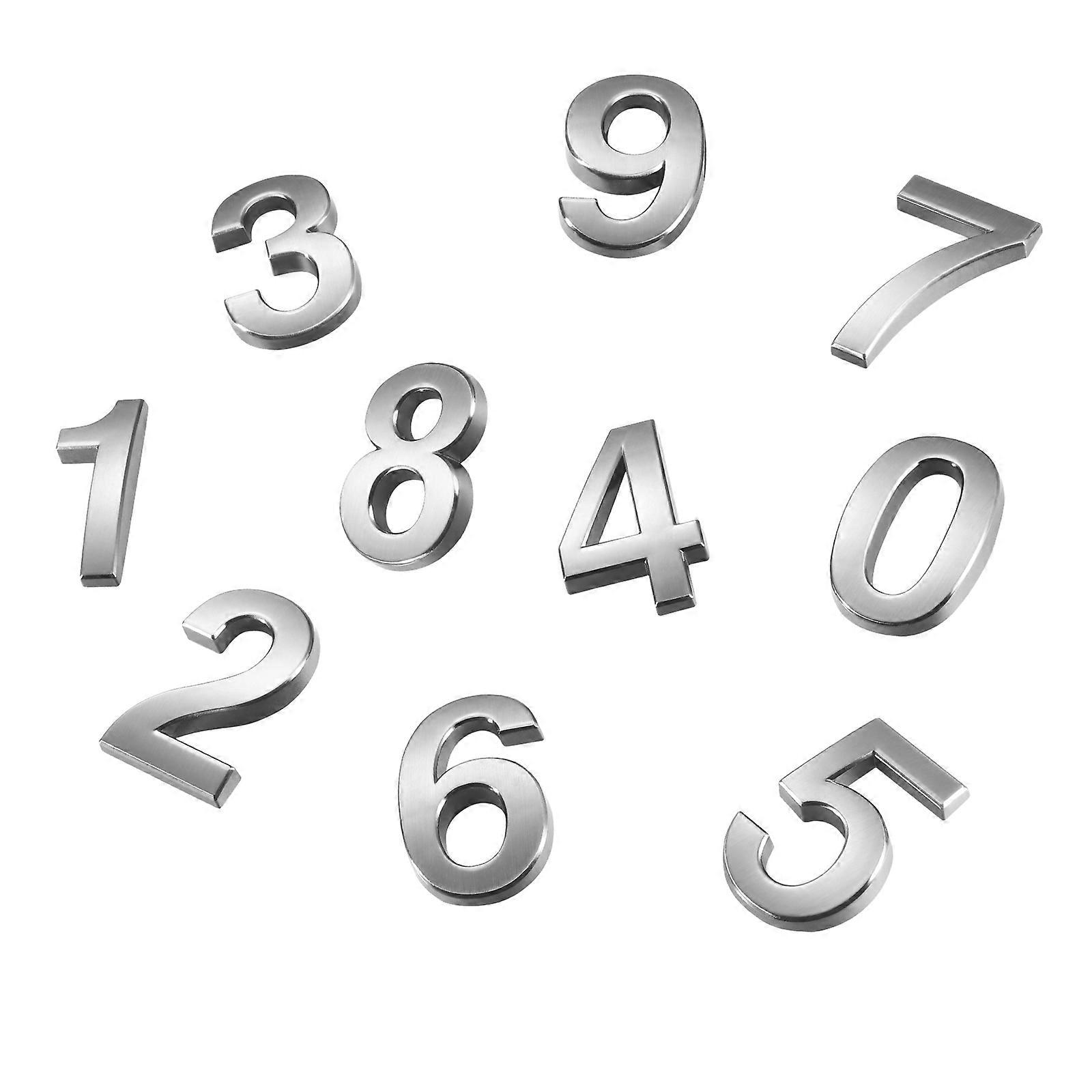 Mailbox Reflective Numbers Door Address Numbers Sign for Indoor Outdoor Business Place ABS Electroplated Finish Easy to Install and Remove 10Pcs