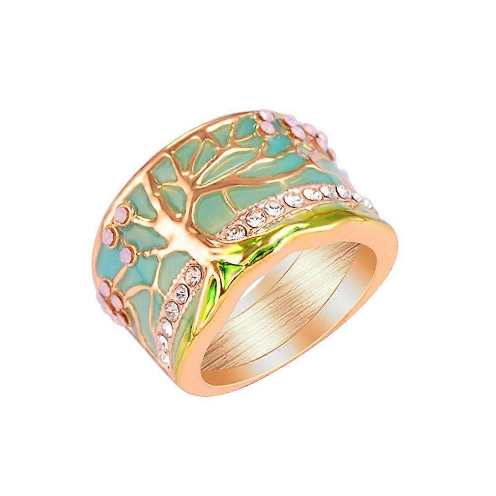 Tree Ring Made of Metal and Epoxy Size 9 Elegant Design for Decoration Use