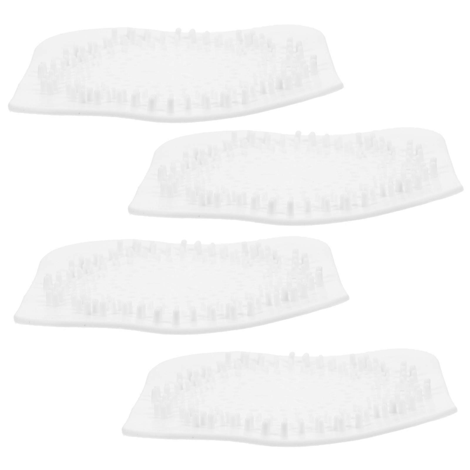 Silicone Hair Catcher For Bathtub Use Square Shape Drain Cover Designed For Debris Filtration 4Pcs