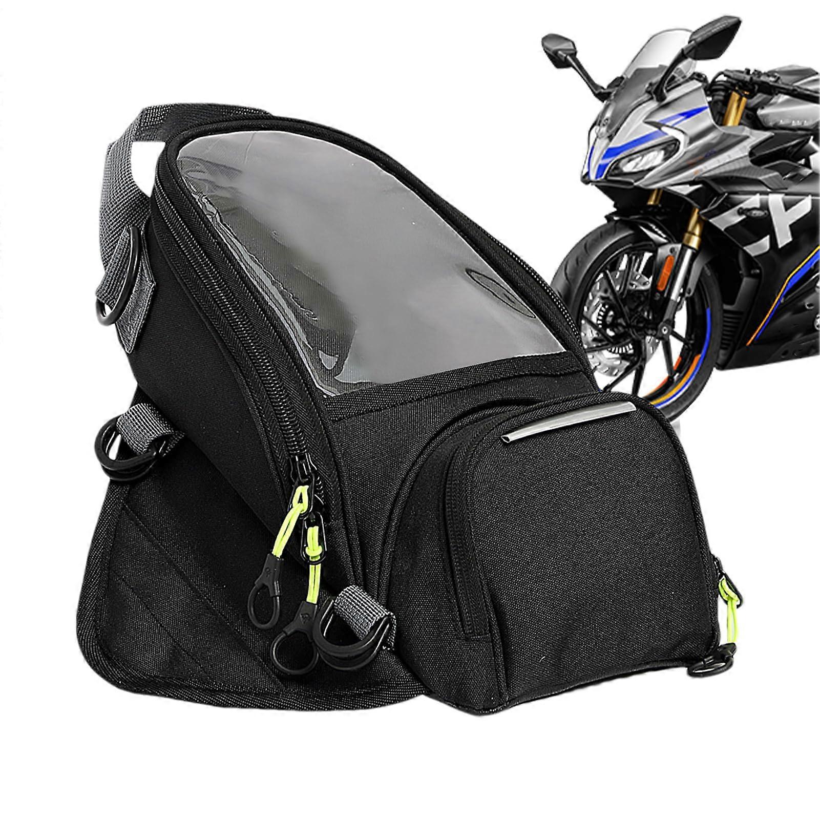 Magnetic Motorcycle Tank Bag Waterproof with Clear Window Secure Base