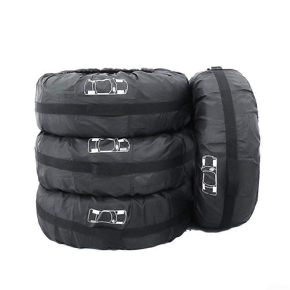 4 pieces of tire carry bags for SUVs and small cars, adjustable size with handles and side straps, keeps spare tires protected and clean (L)