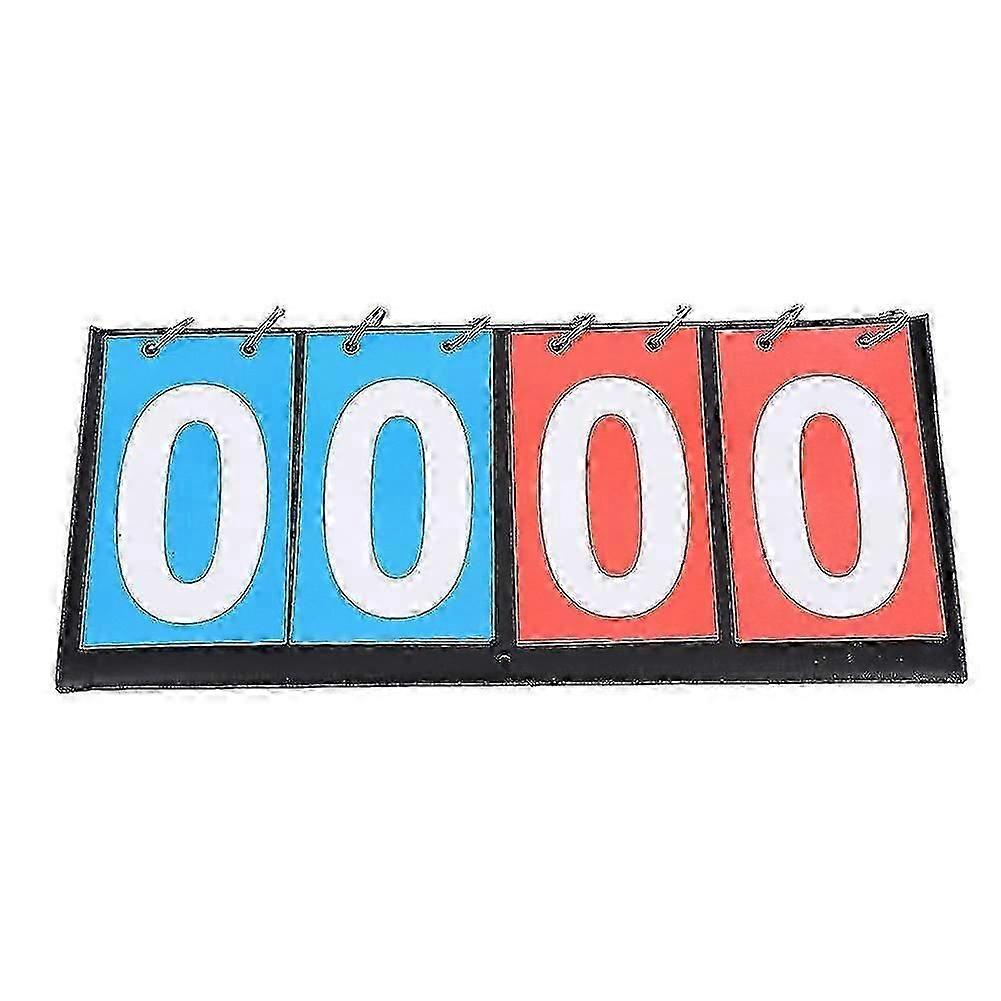 Portable Flip Sports Scoreboard Score Counter For Table Tennis Basketball(4 Digit Red Blue)