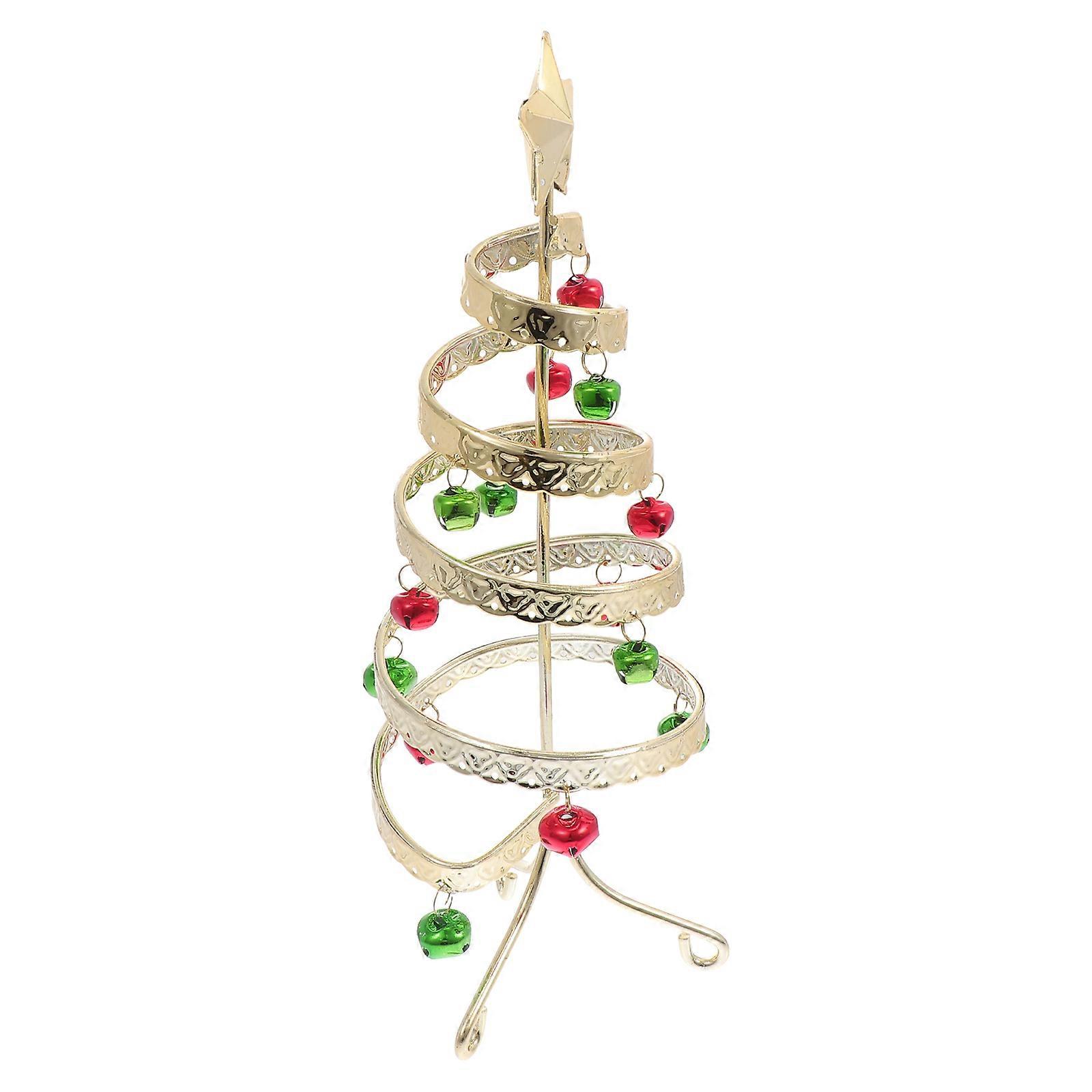 Multi-color Jingle Bell Display Stand Desktop Decor Designed For Christmas Showcase 10x10x30cm 1Pcs