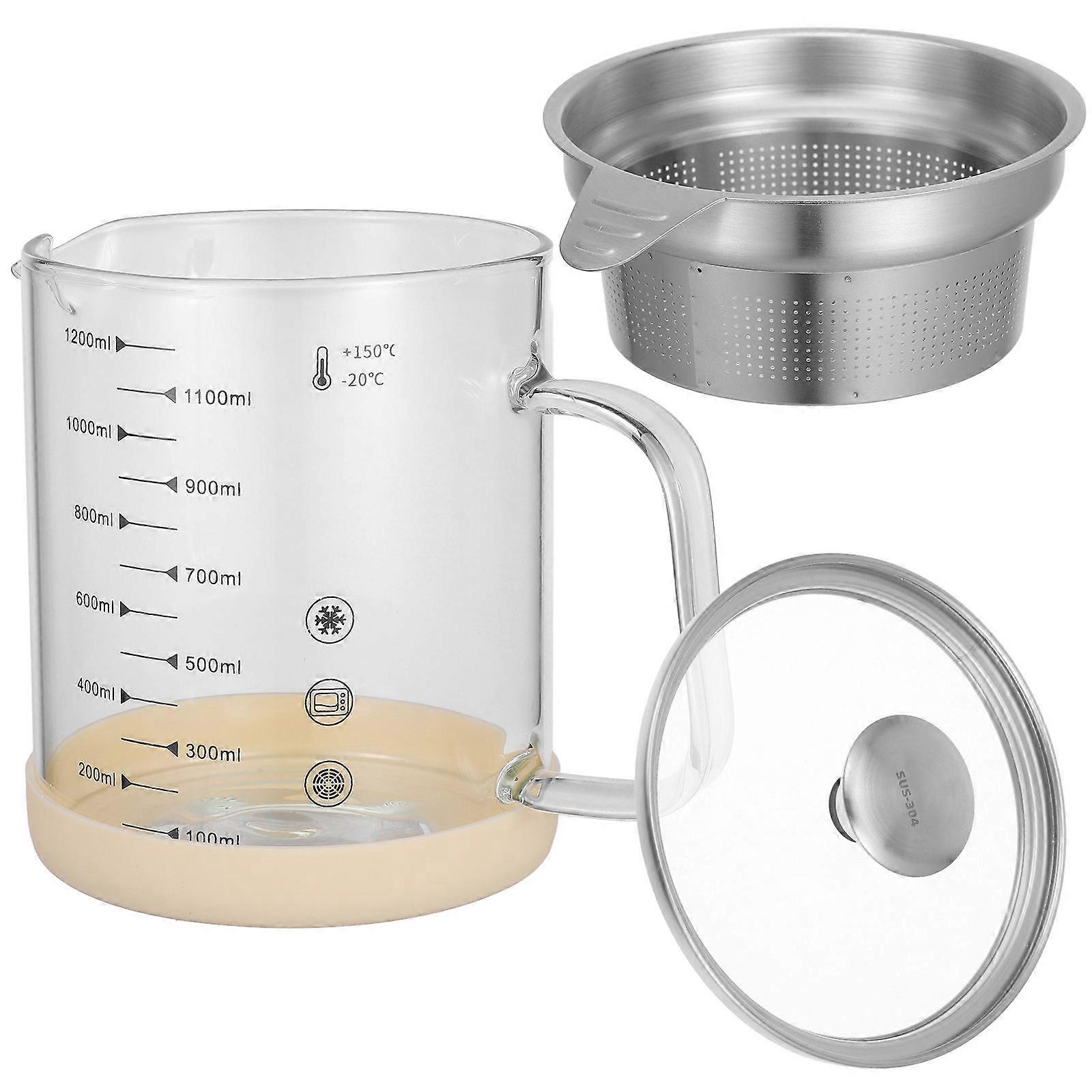Fat Separator Cooking Tool For Home Users 17X17X12.2CM Transparent Multifunctional Grease Jug 1Pcs