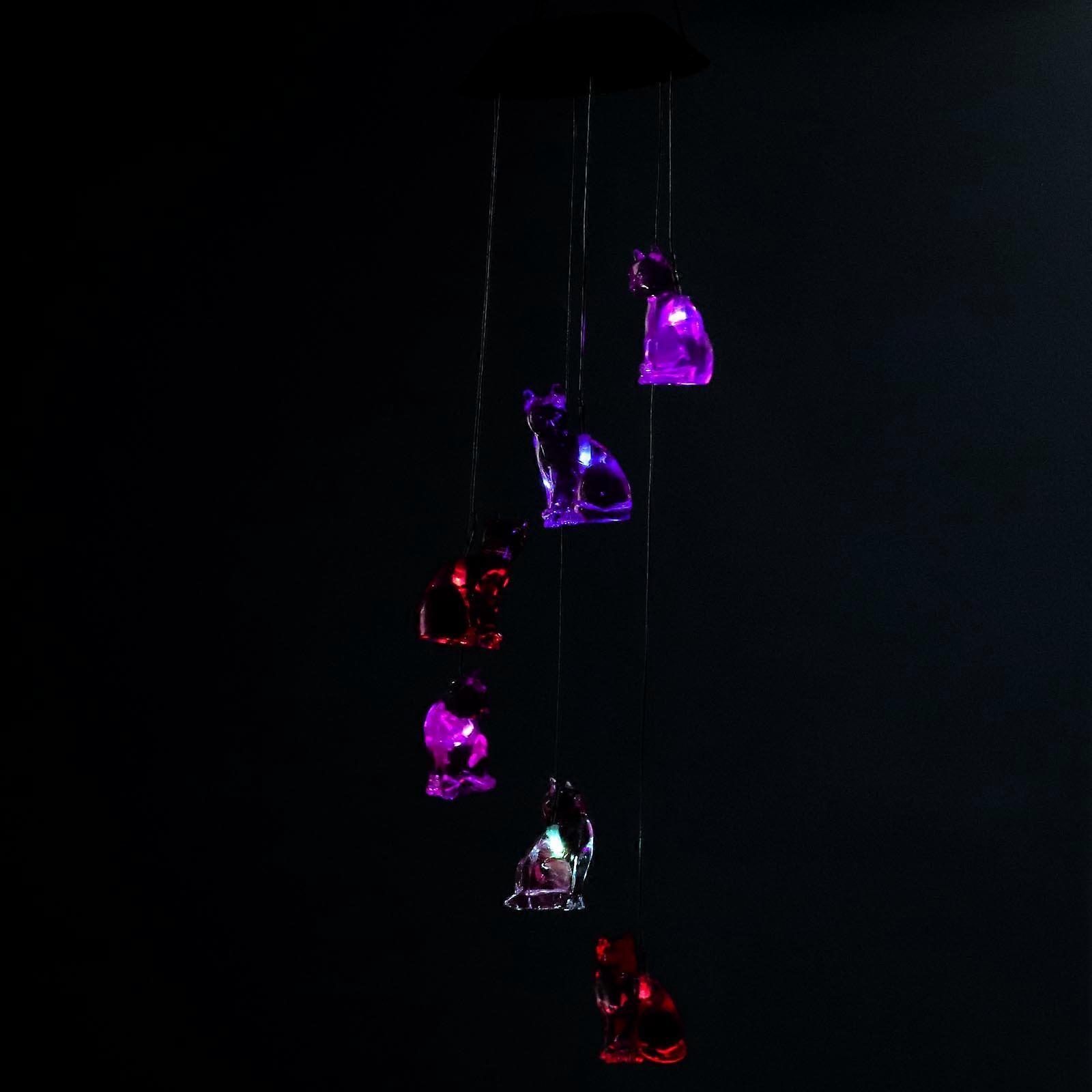 Wind Bell Lamp Solar Light Function with 1Pcs for Pink Home Decor