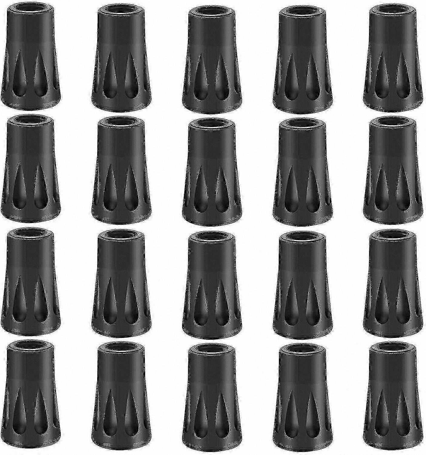 Replacement Rubber Tips for Trekking Poles - 20-Pack Durable Walking Pole Accessories