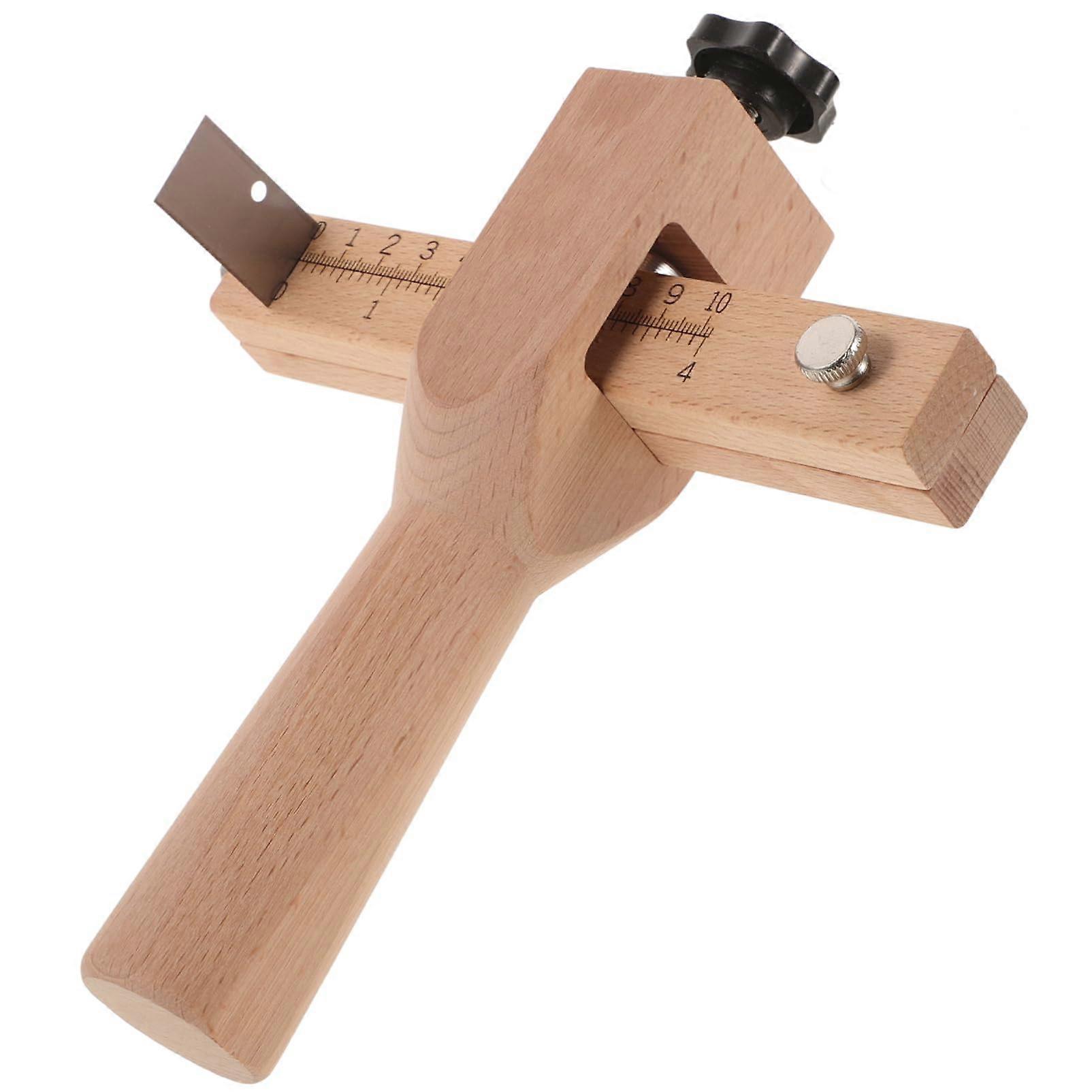 DIY Leather Cutter Portable Band Cutting Tool with Wooden Handle Easy to Use for Precise Leather Strips for Crafting