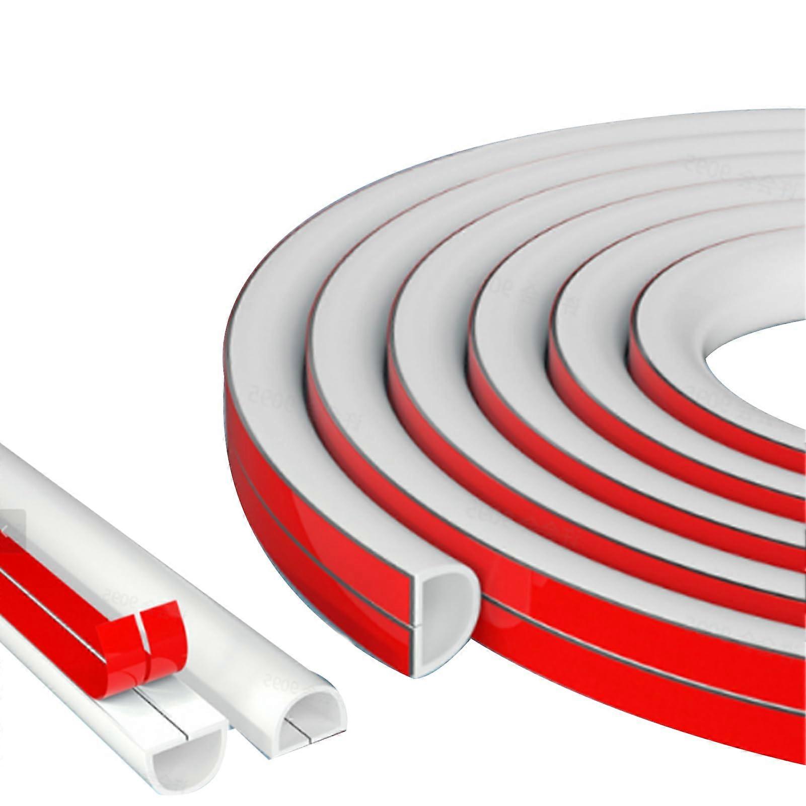Cable Tidy Mini Cable Trunk - Semicircular Floor Cable Cover for Wall and Floor Wires, 1M White Electrical Wire Protector