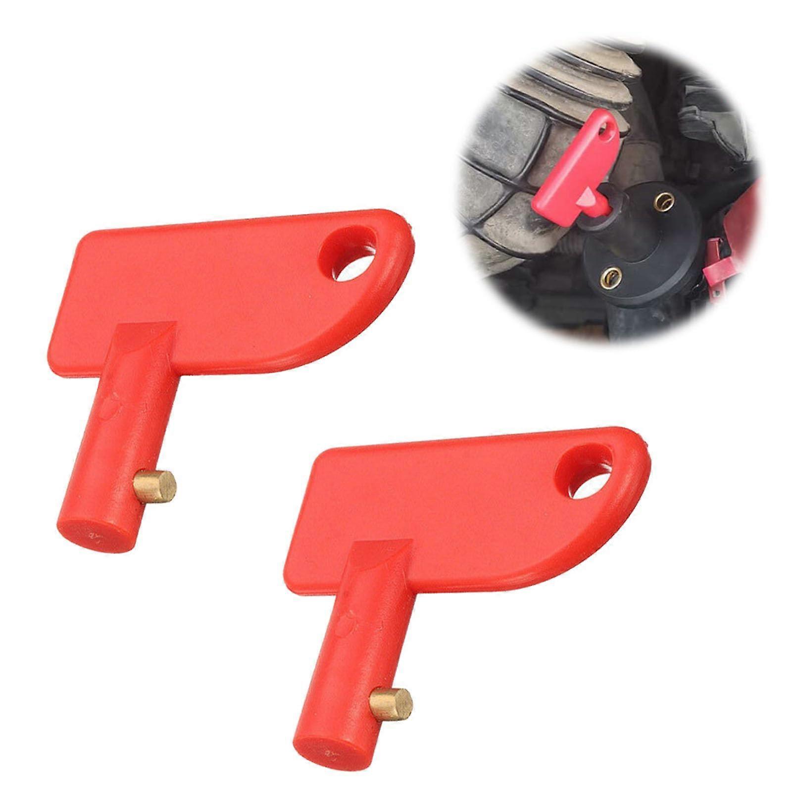 Battery Isolator Switch, 2 Pieces, Red, Push Button, Manual, 2 Pieces