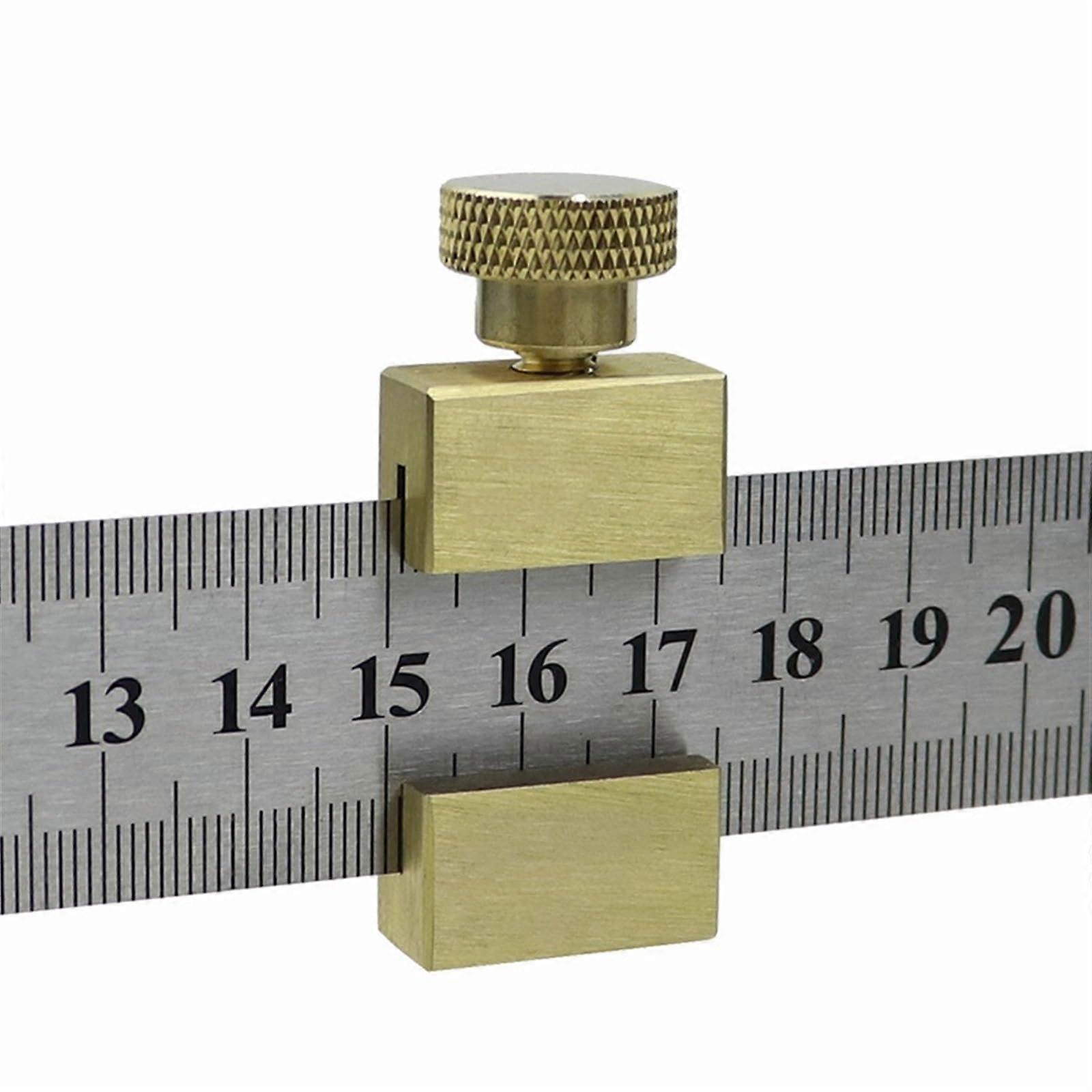 Woodworking steel ruler positioning block brass angle glass scriber marking gauge