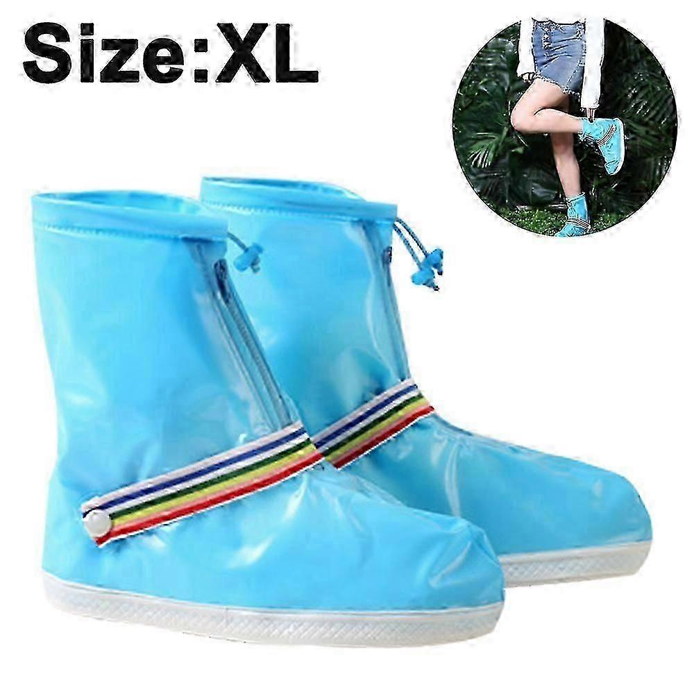 Waterproof Reusable Rain Shoe Covers for Men with Non-Slip Sole & Reflector