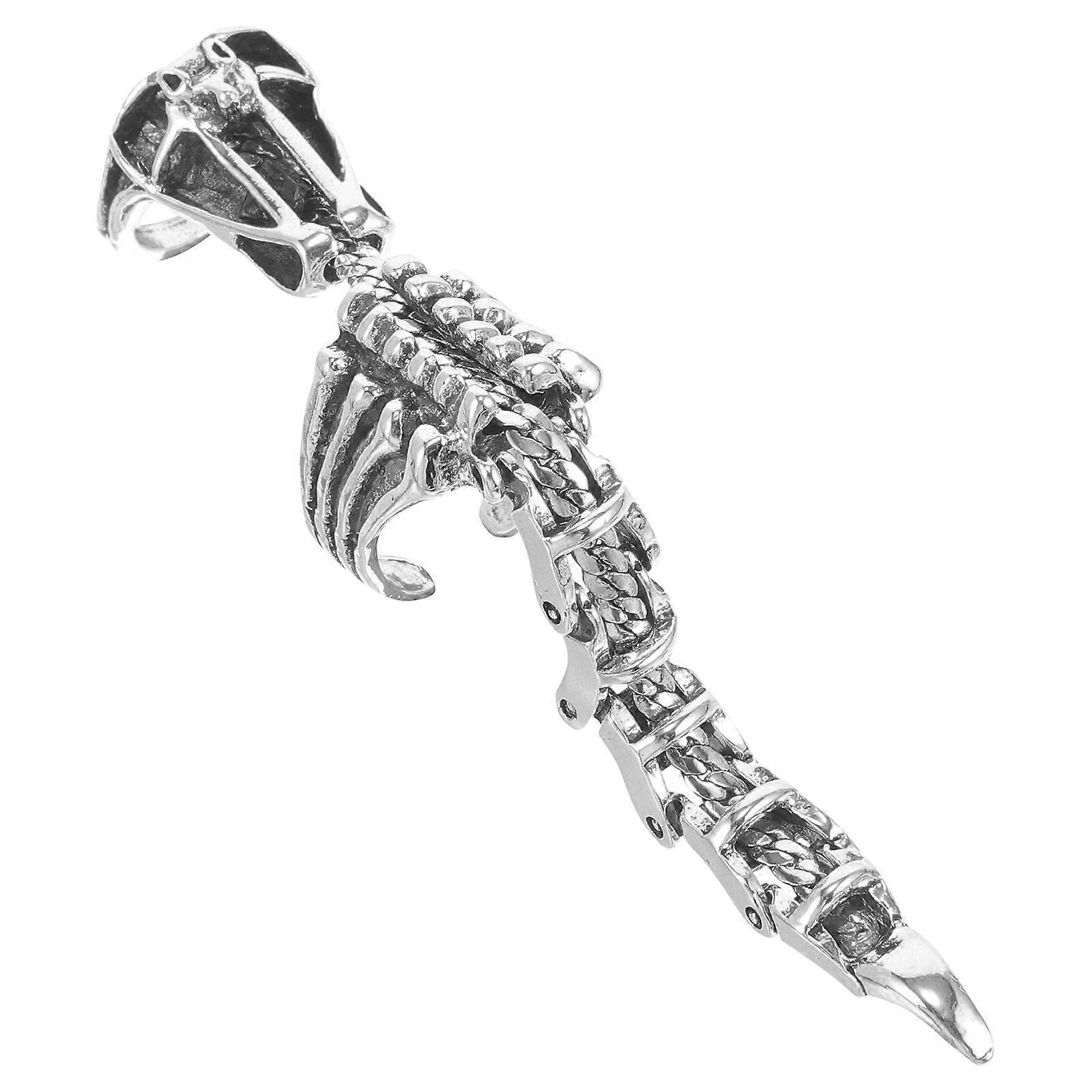 Knuckle Joint Full Finger Ring Gothic Adjustable Open Ring Cosplay Party Costume Prop