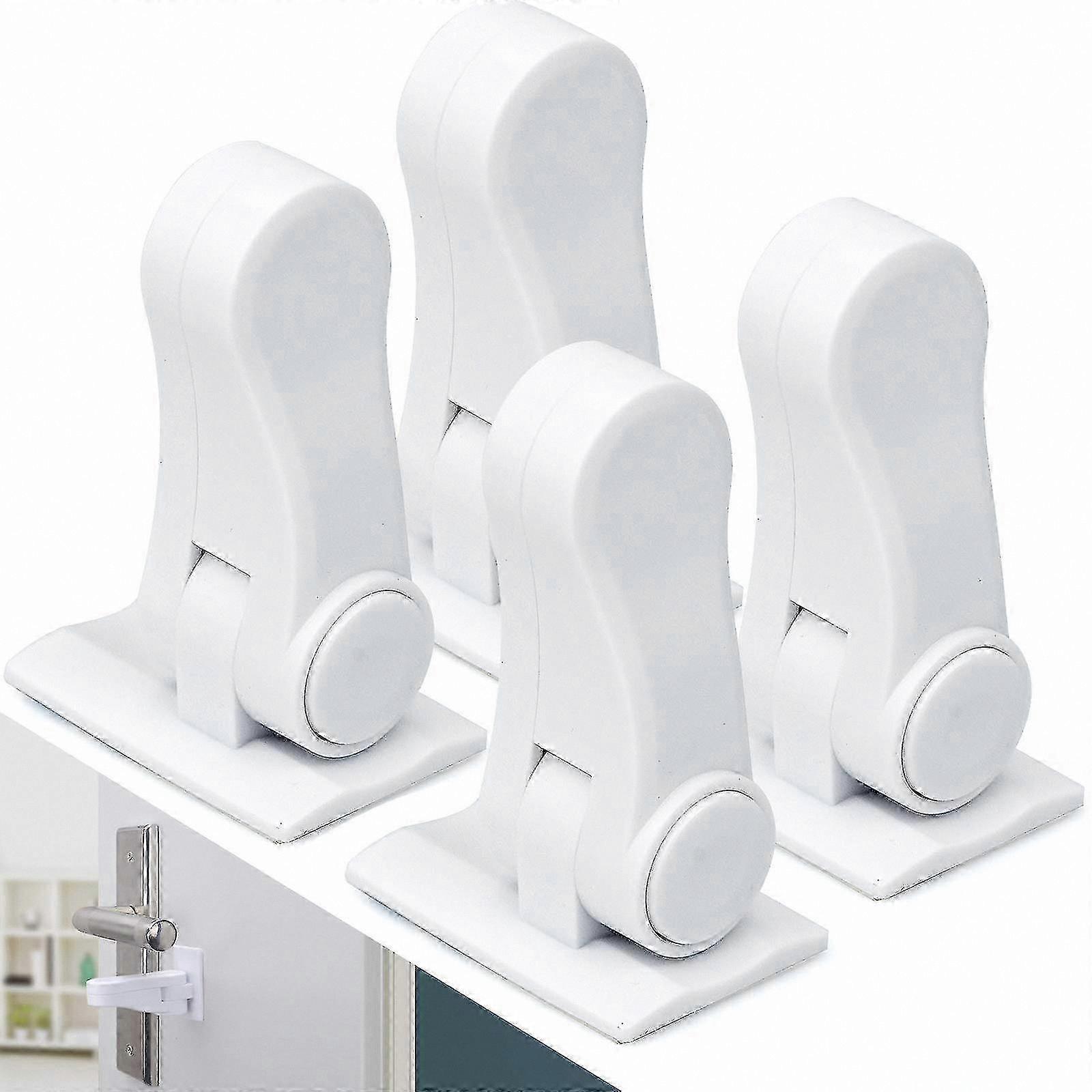 4 Pack Rotating Door and Window Safety Locks with Adhesive for Child and Baby Proofing Handles