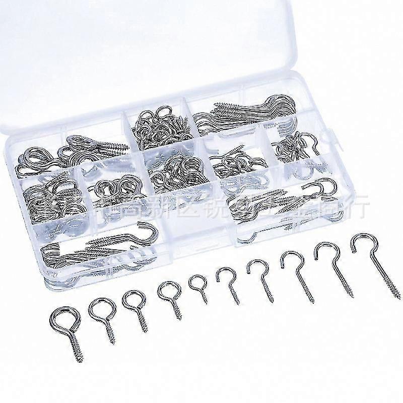 Assorted Screws and Hooks - Open & Closed Screw Hooks for Various Uses