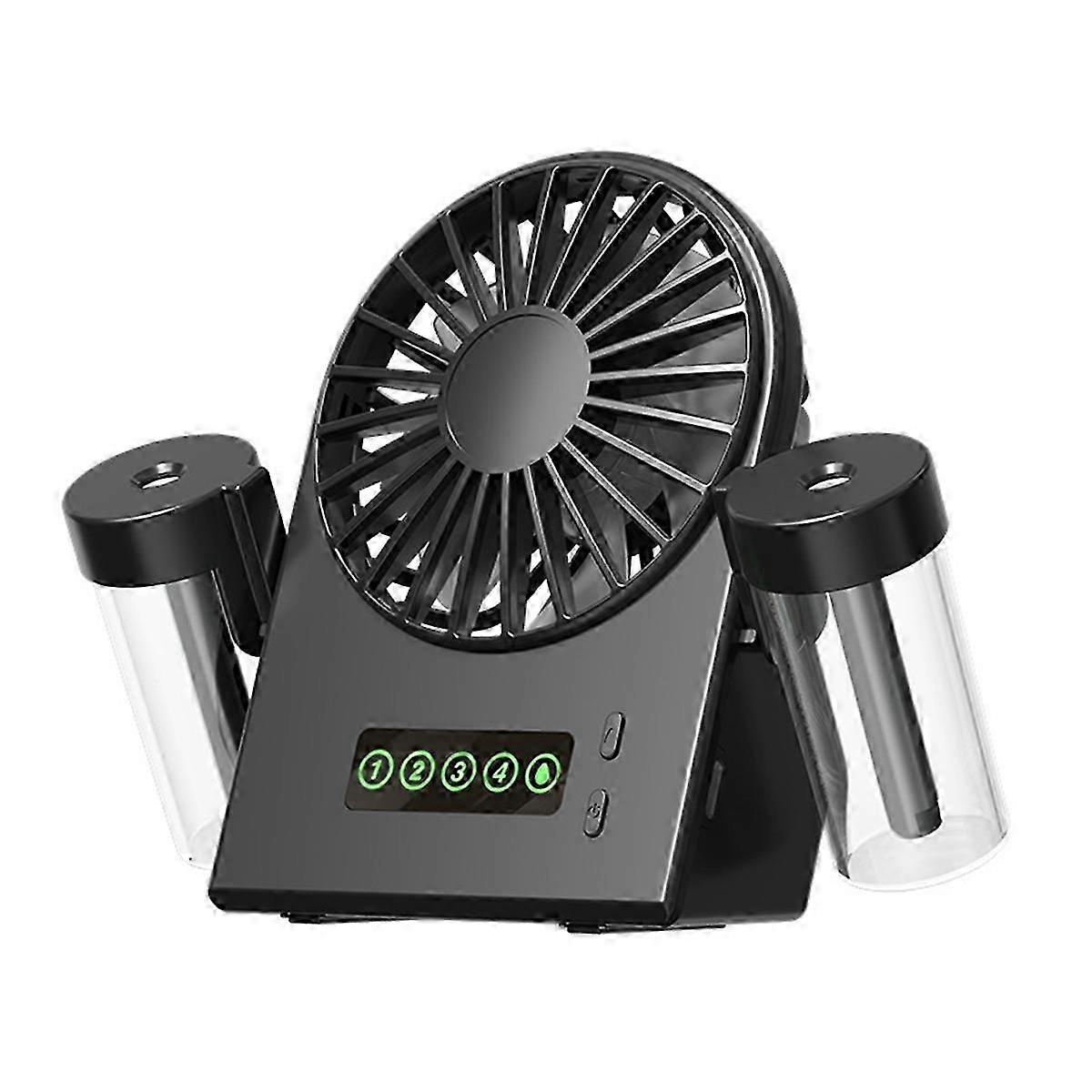 Dual Sprays 2-in-1 Desktop Fan Humidifier - USB Portable with Digital Display Water Supplement