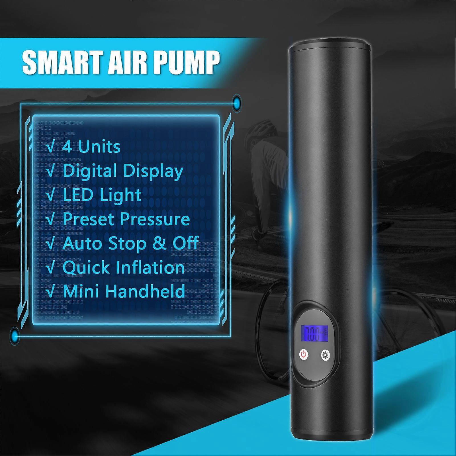 Portable Compressor Weytoll Mini Air Inflator Tire Pump 12V 150 PSI Digital LCD Pressure Gauge, LED Light, 2000mAh Rechargeable Battery, Memory Functi