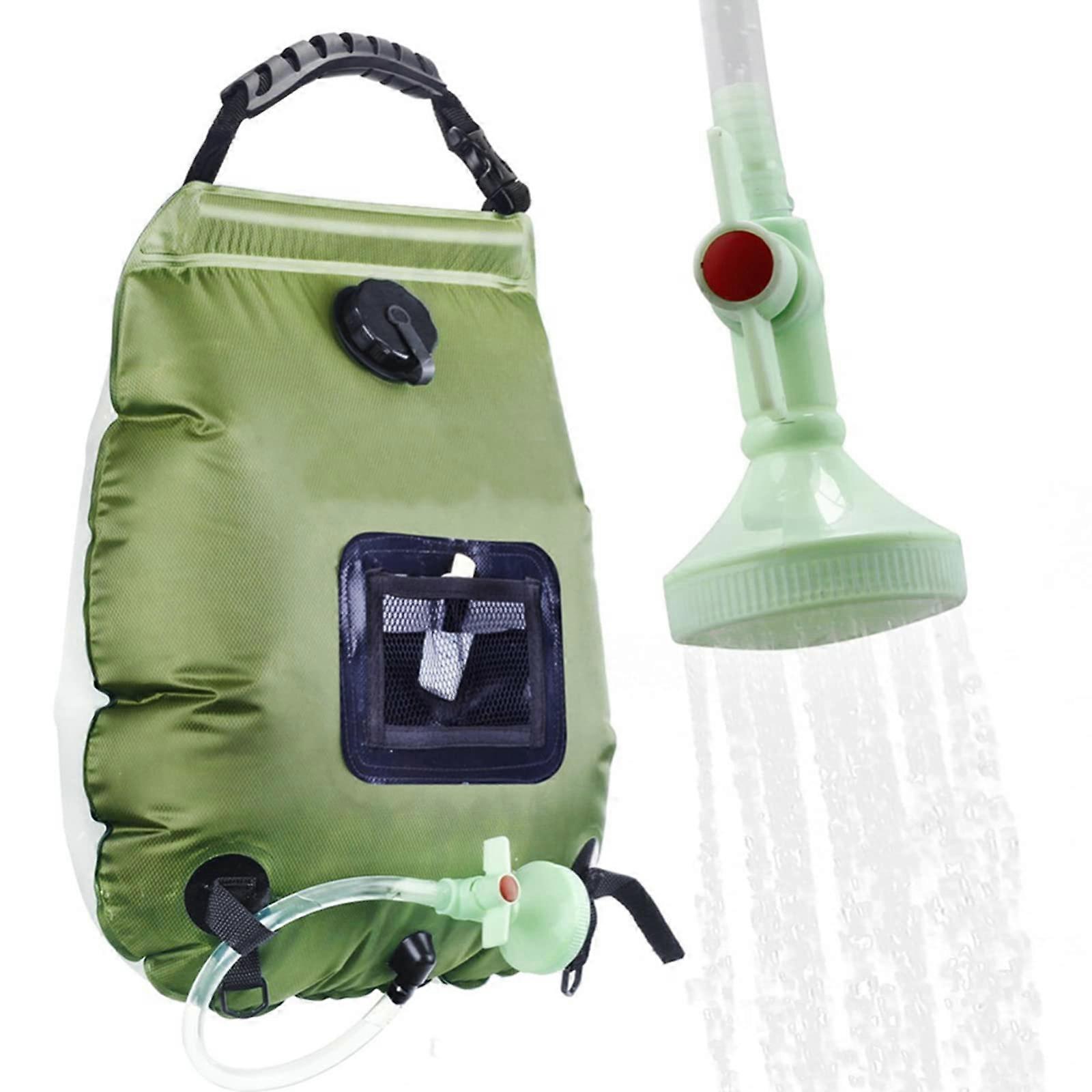Solar Shower Bag 20L 5 Gallons Portable Camping Shower with Shower Head and Temperature Indicator for Hiking and Climbing