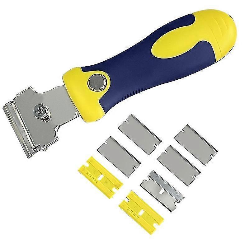 Adjustable Scraper Remove Carellage Glue With 8 Spare Blades Metal + Microfiber